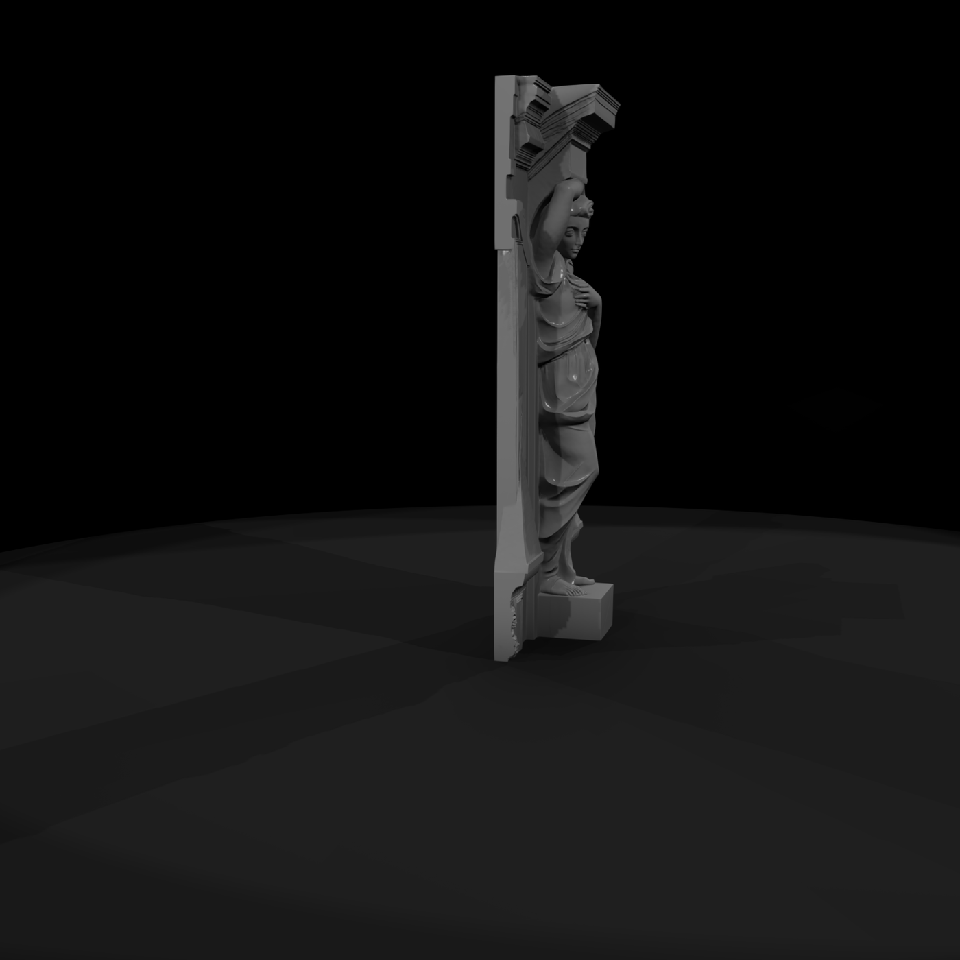 Neoclassical Caryatid Wall Statue (Flat‑Back) — Ornament