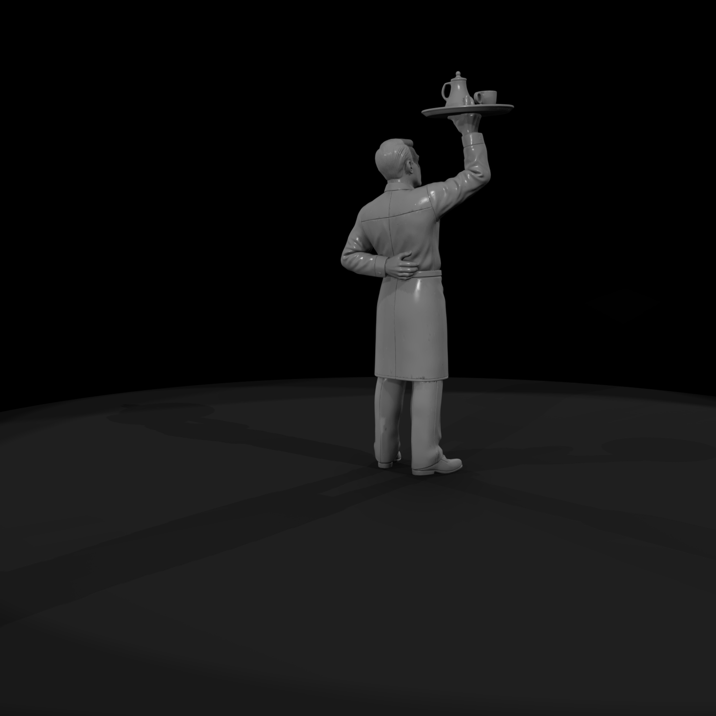 Waiter Balancing a Serving Tray