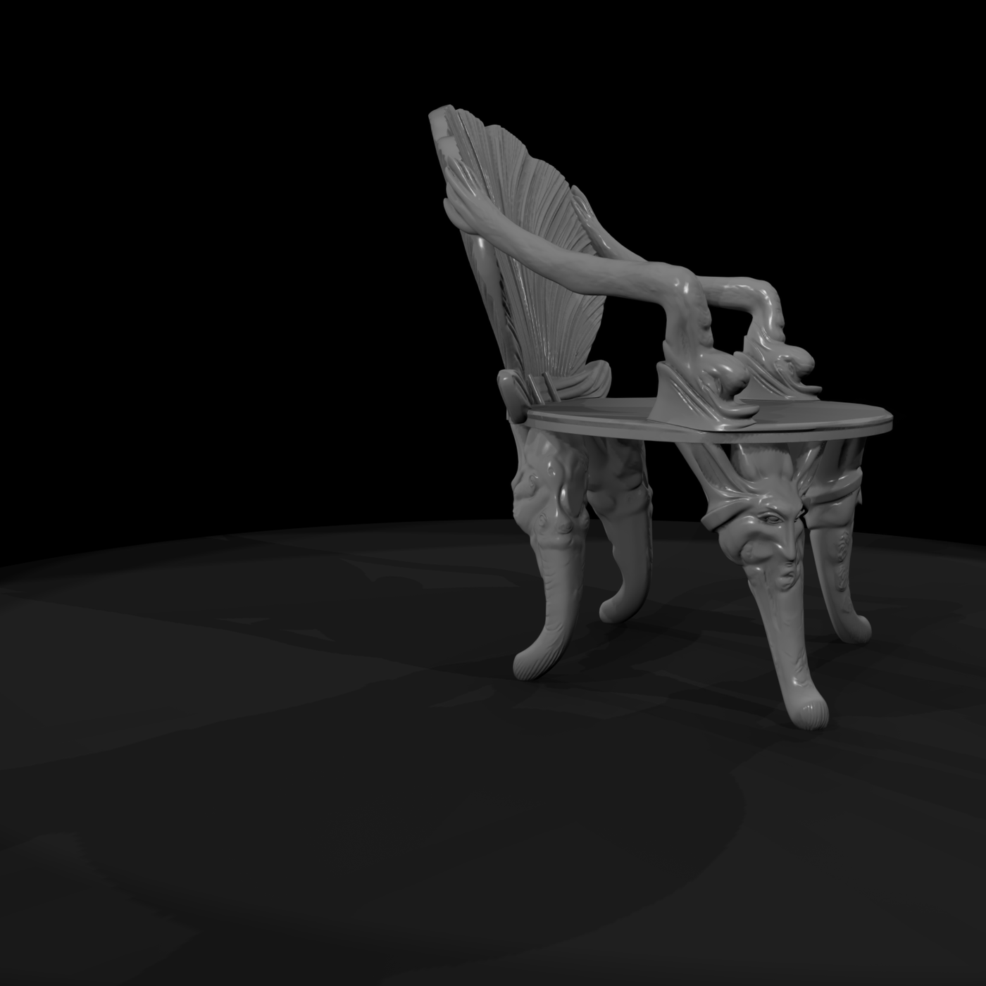 Surreal Sculpted Shell Armchair — Armchair