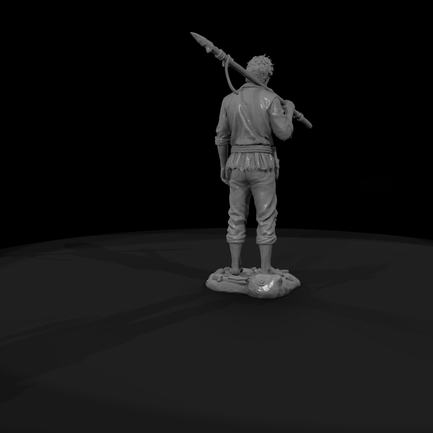 Island Castaway Survivor with Axe