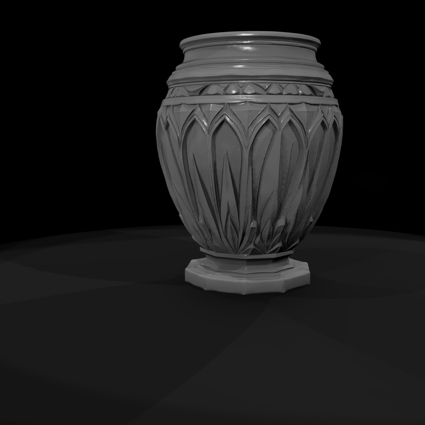 Stylized Carved Urn — & Model Railroad Ornament