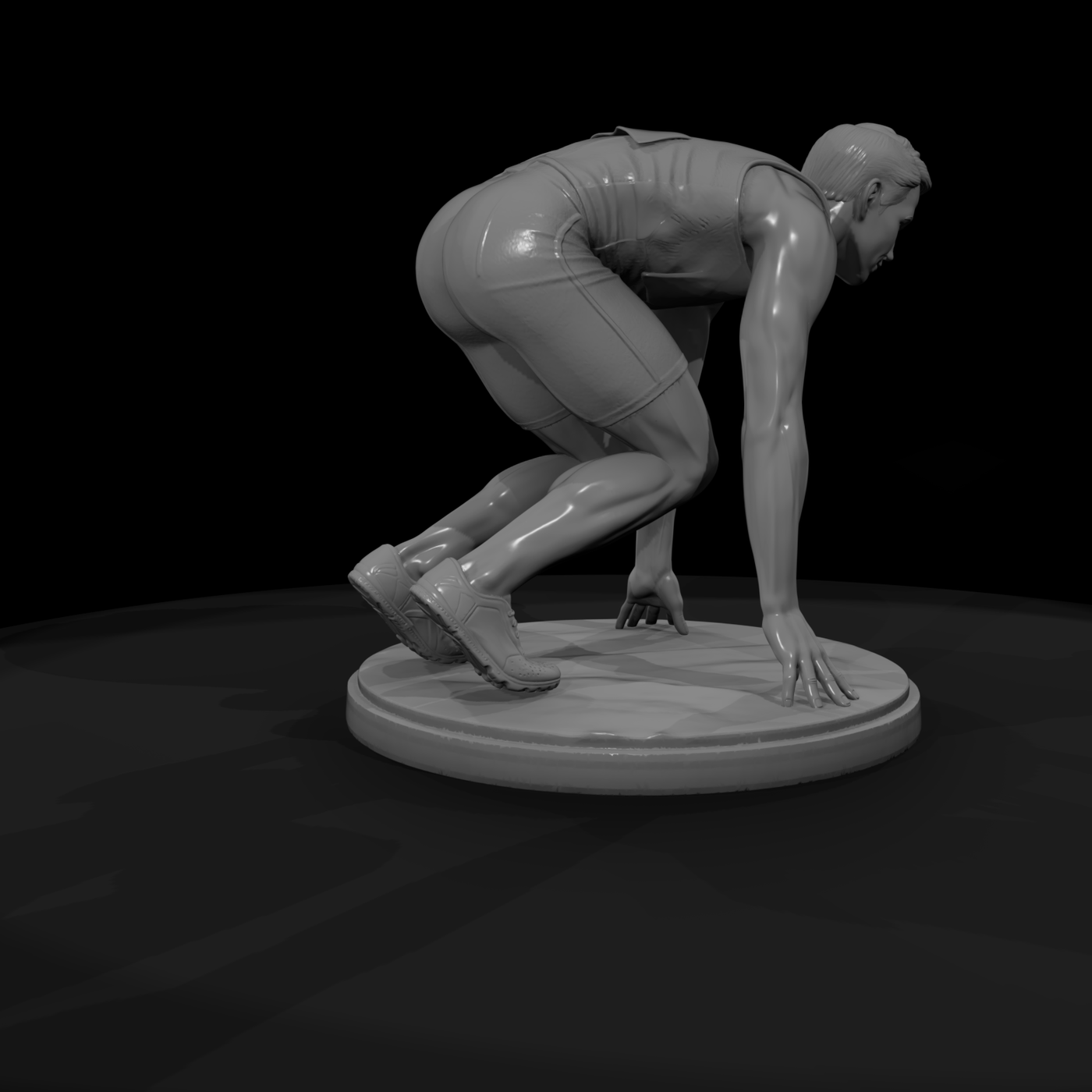 Track Sprinter at the Starting Line