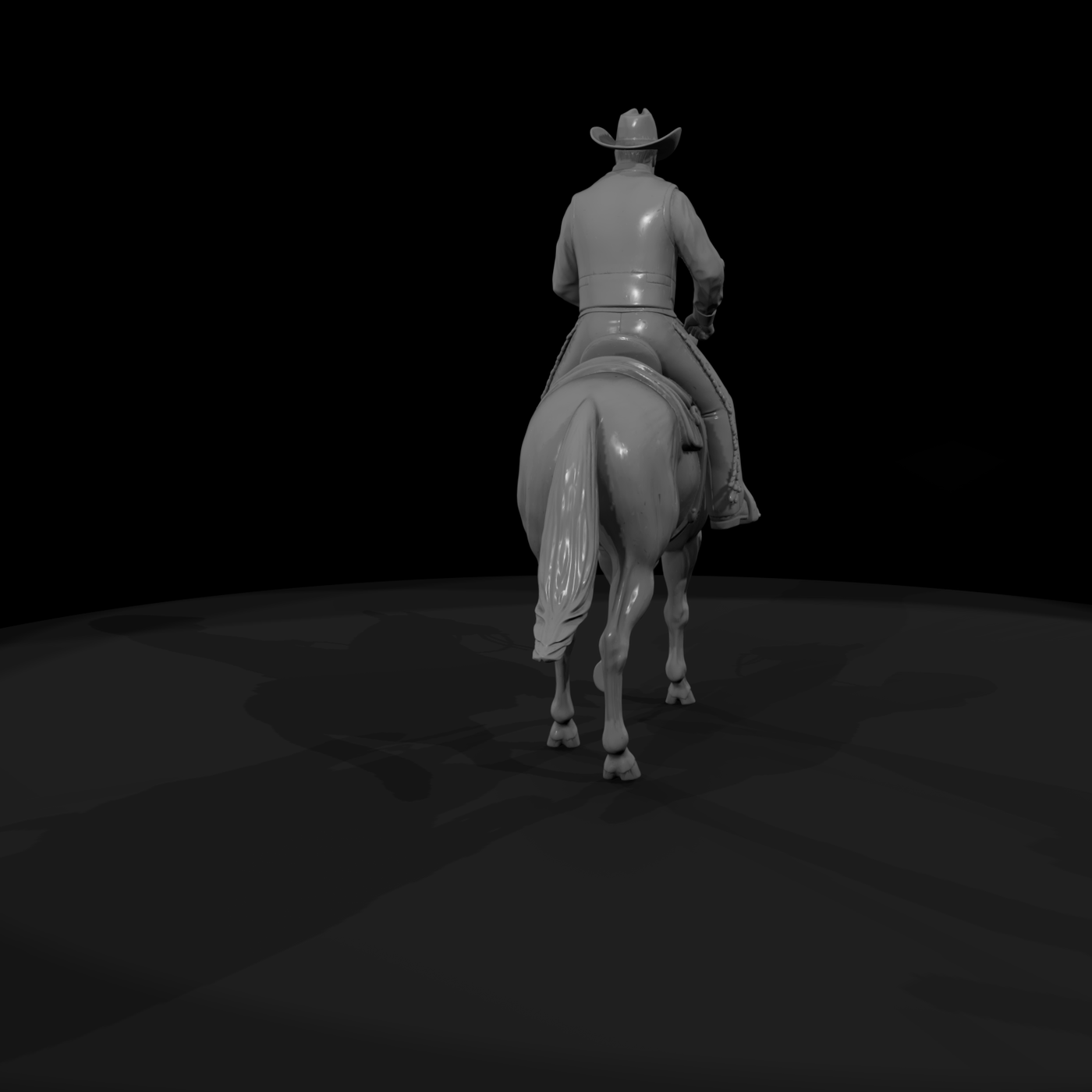 Mounted Cowboy on Horse
