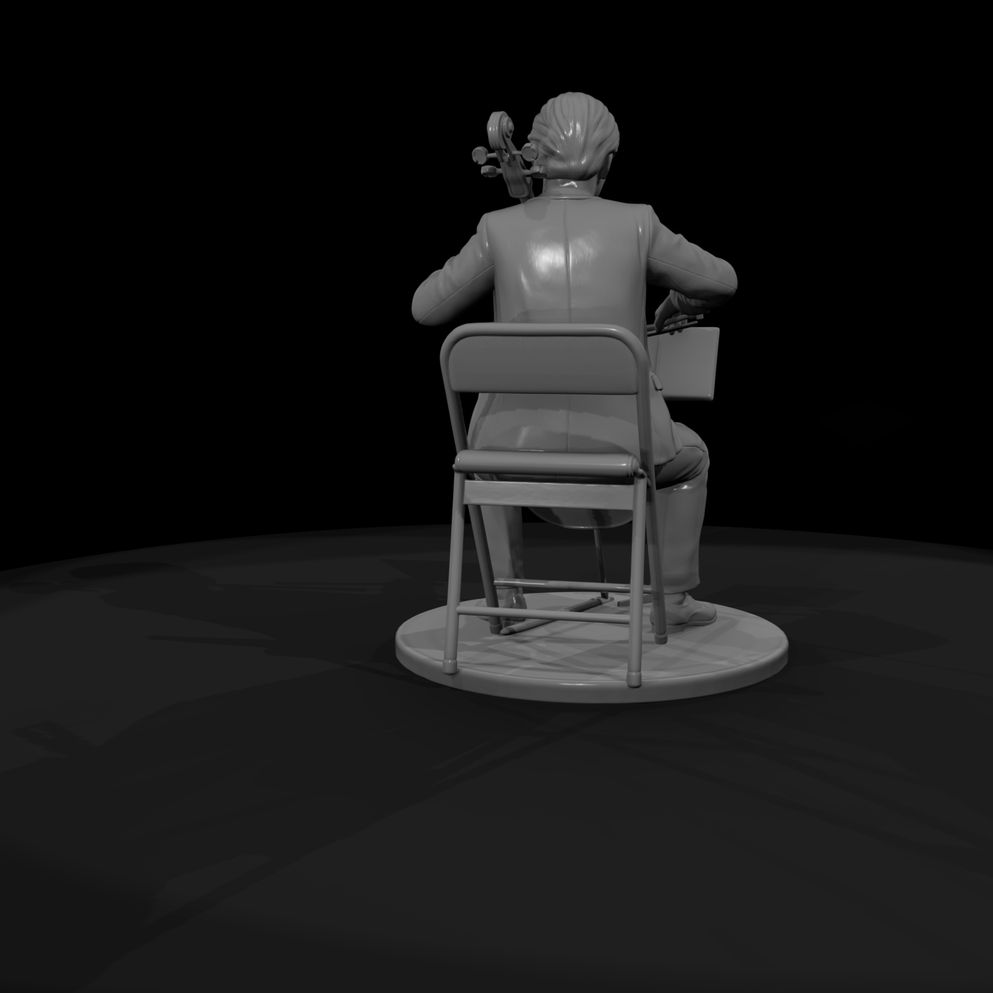 Seated Cellist with Music Stand