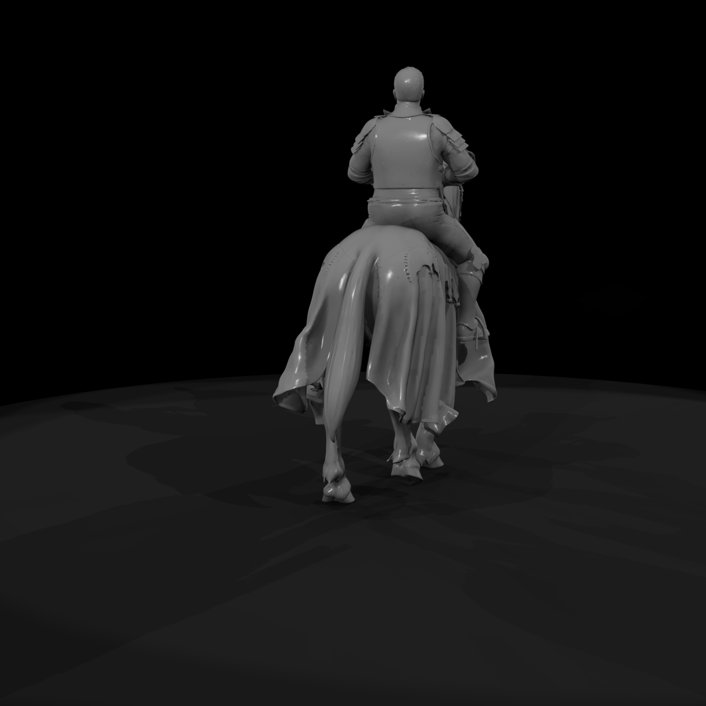 Mounted Knight on Horse — Paintable