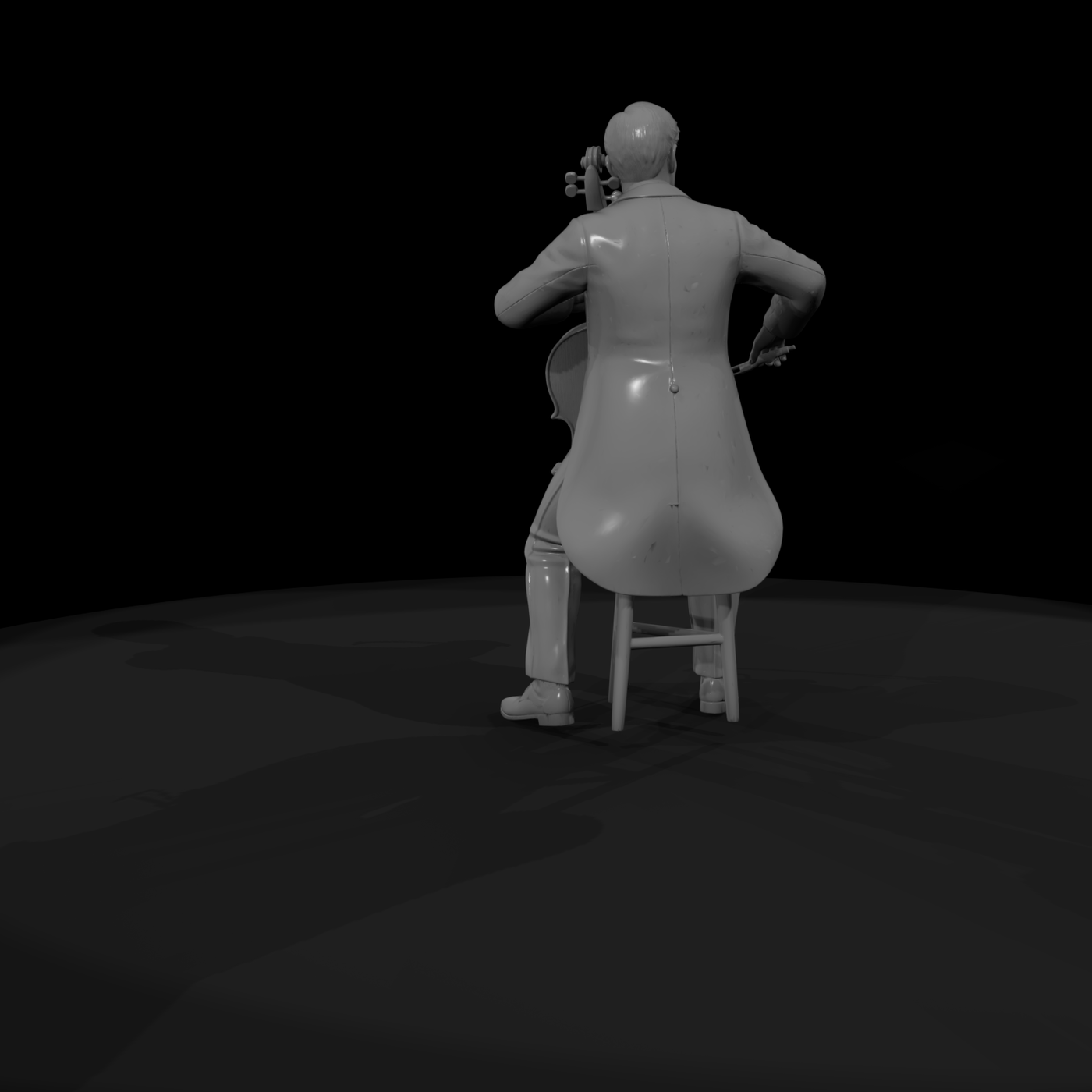 0182 Musician Cellist Seated