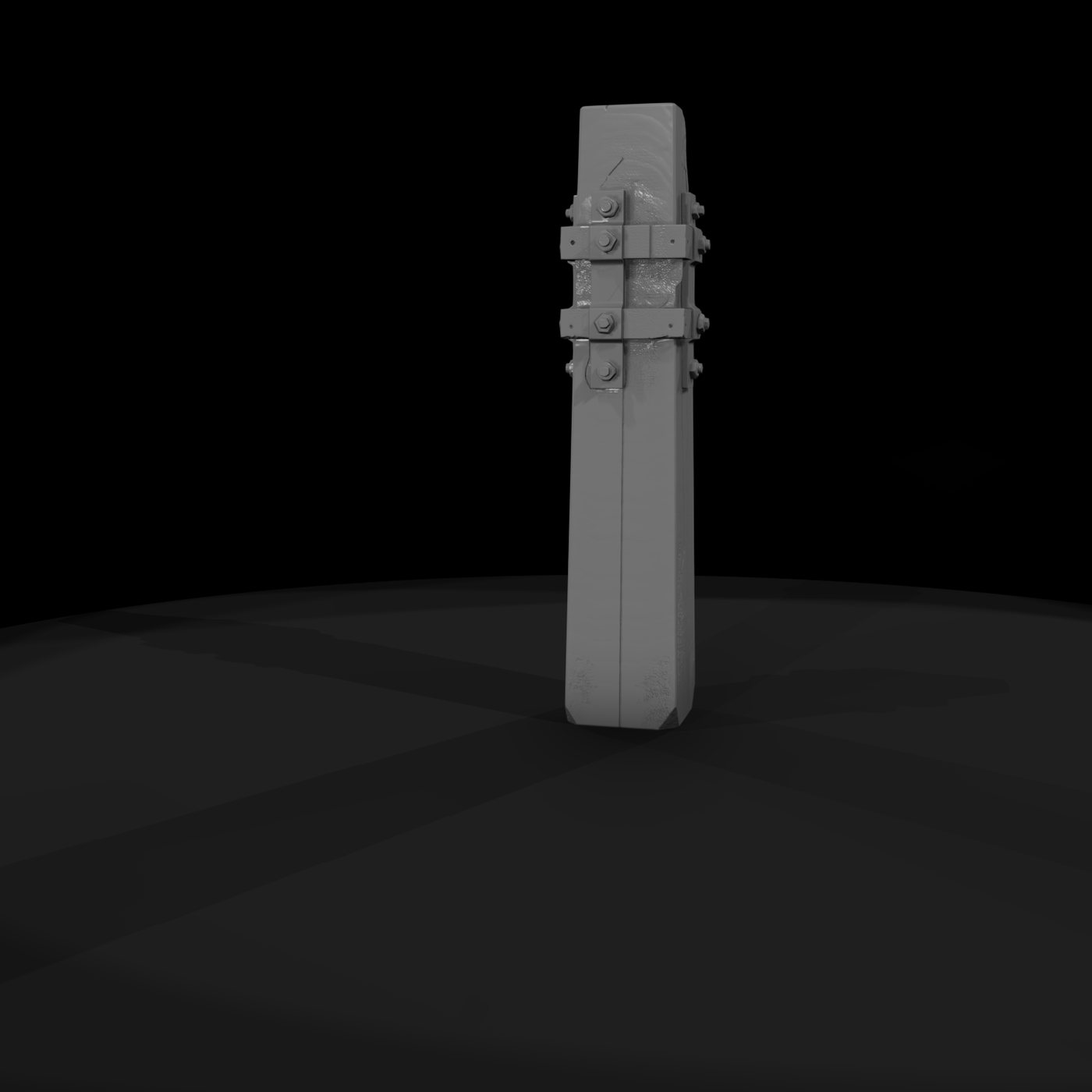 Weathered Industrial Concrete Pillar (Damaged)