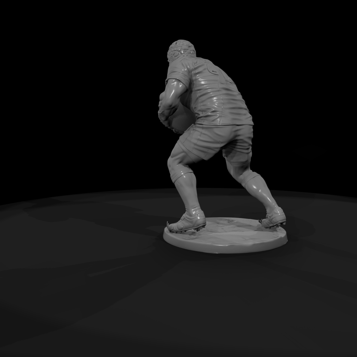 Rugby Forward Charging with the Ball