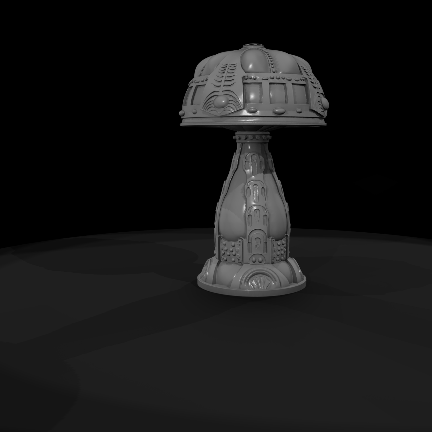 Ornate Sci‑Fi Fantasy Table Lamp — Accessory