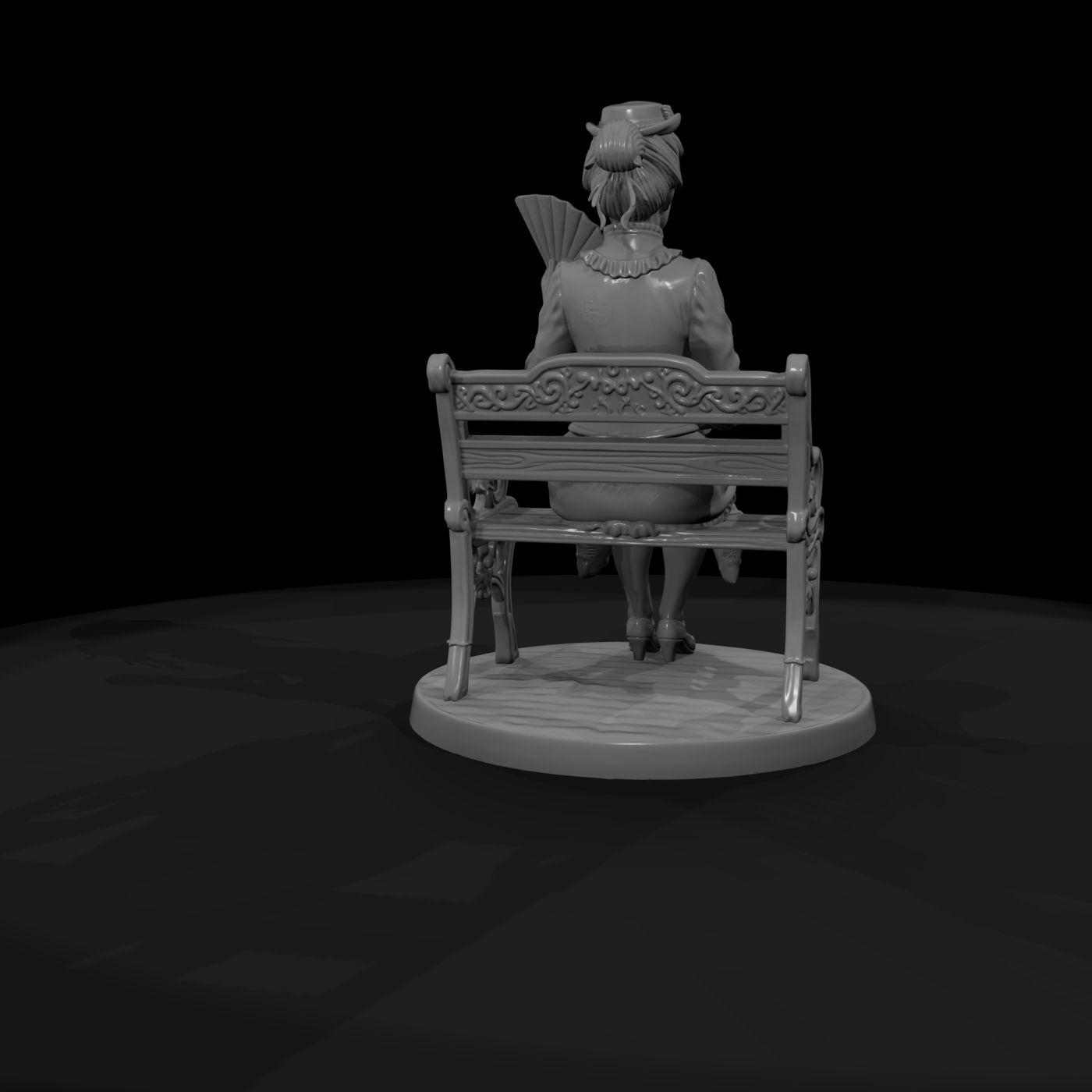 Cir 100 Customer Lady On A Bench