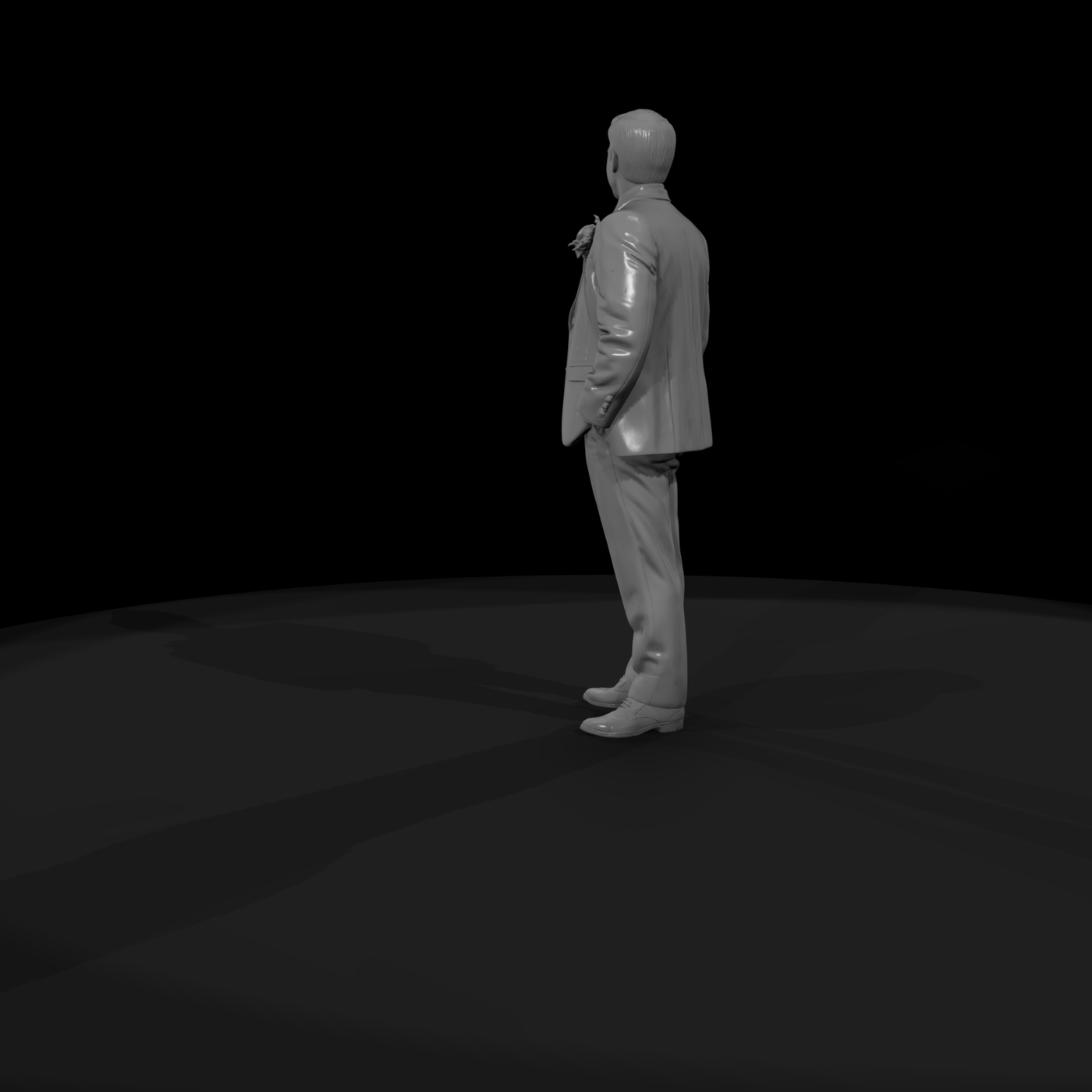 Groom in Grey Wedding Suit