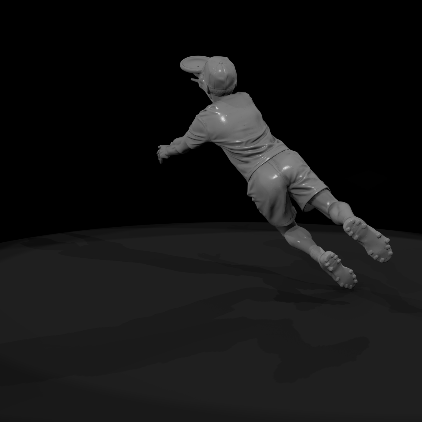 Diving Ultimate Frisbee Player