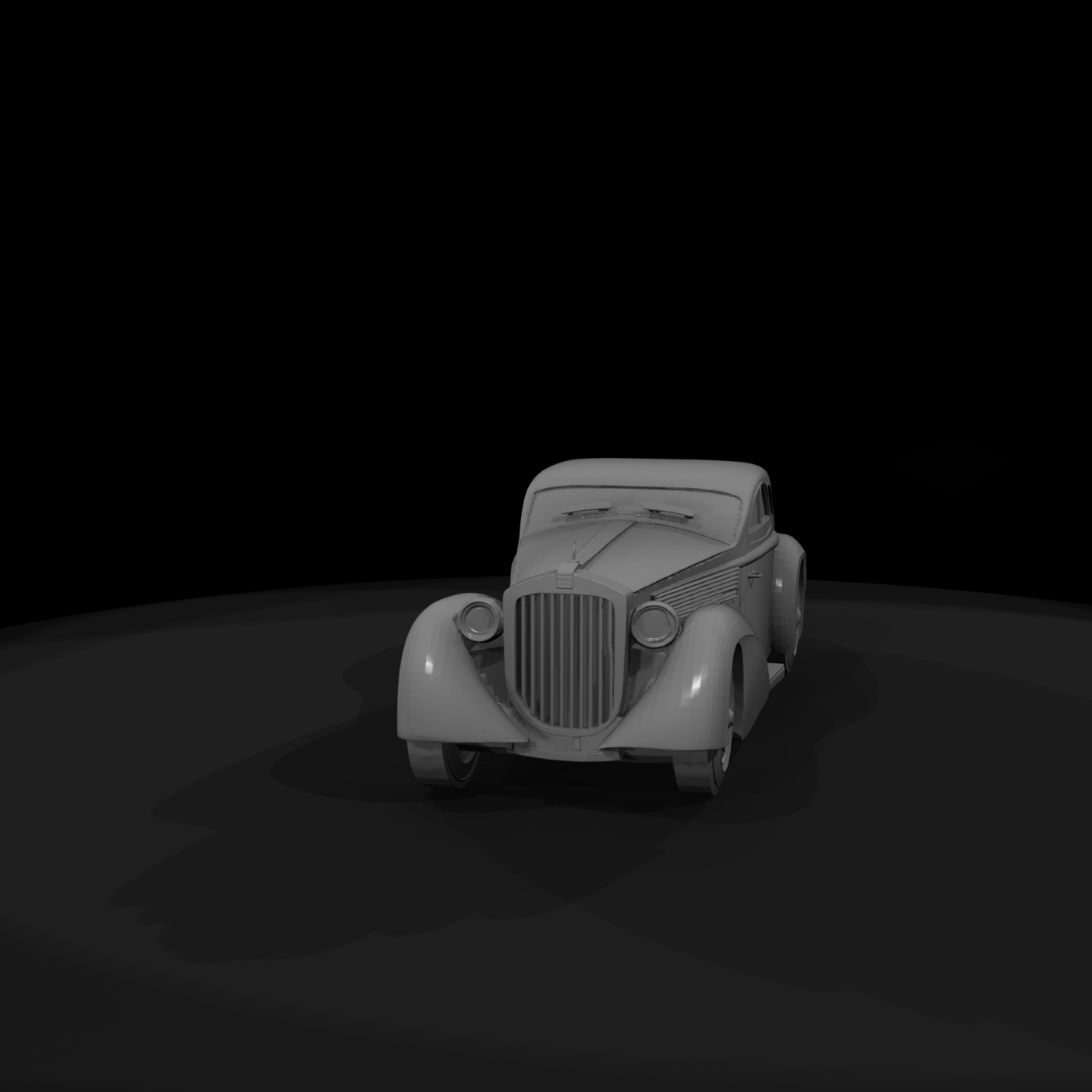 Art Deco Vintage Luxury Coupe Untextured 3D Model