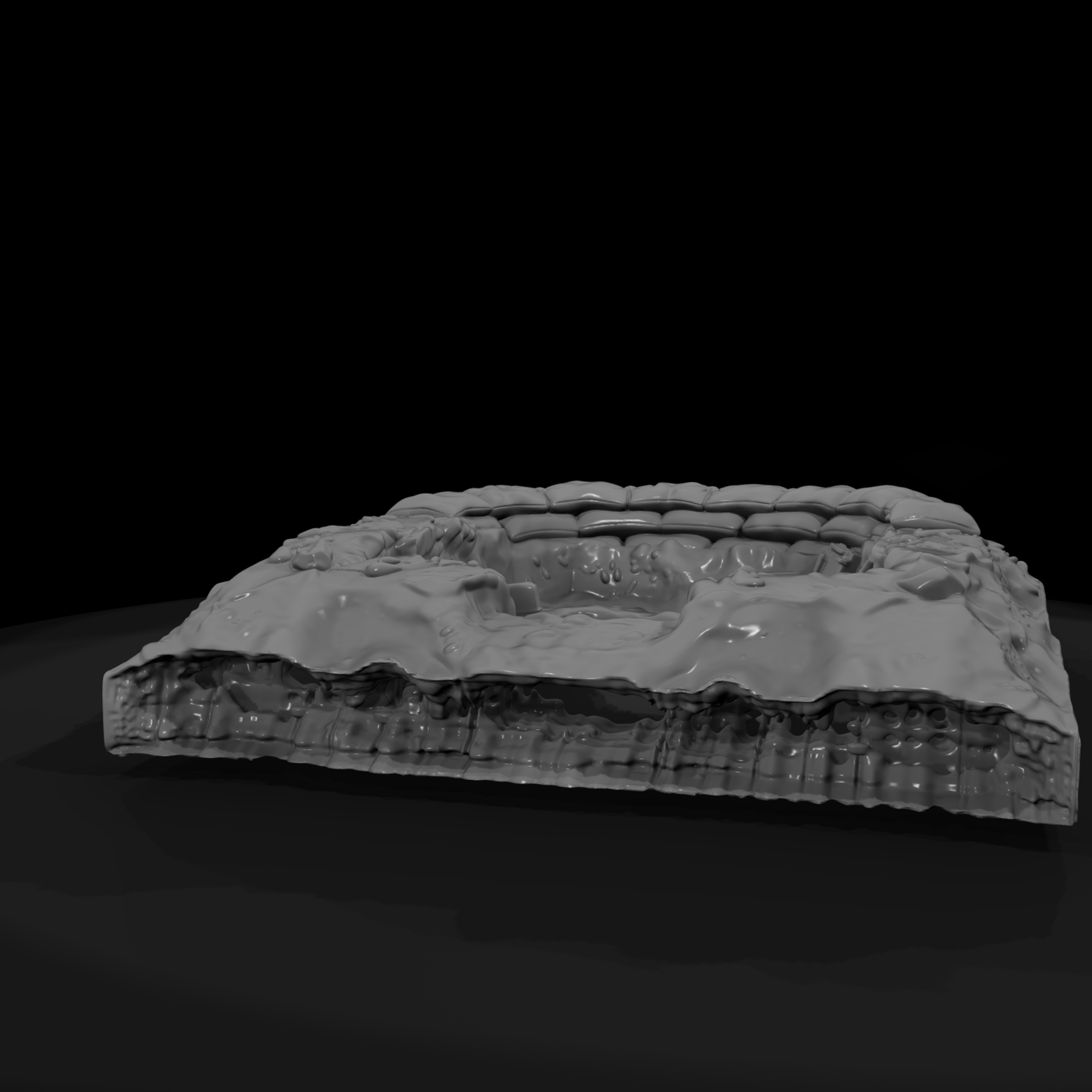 Sandbagged Foxhole Gun Pit