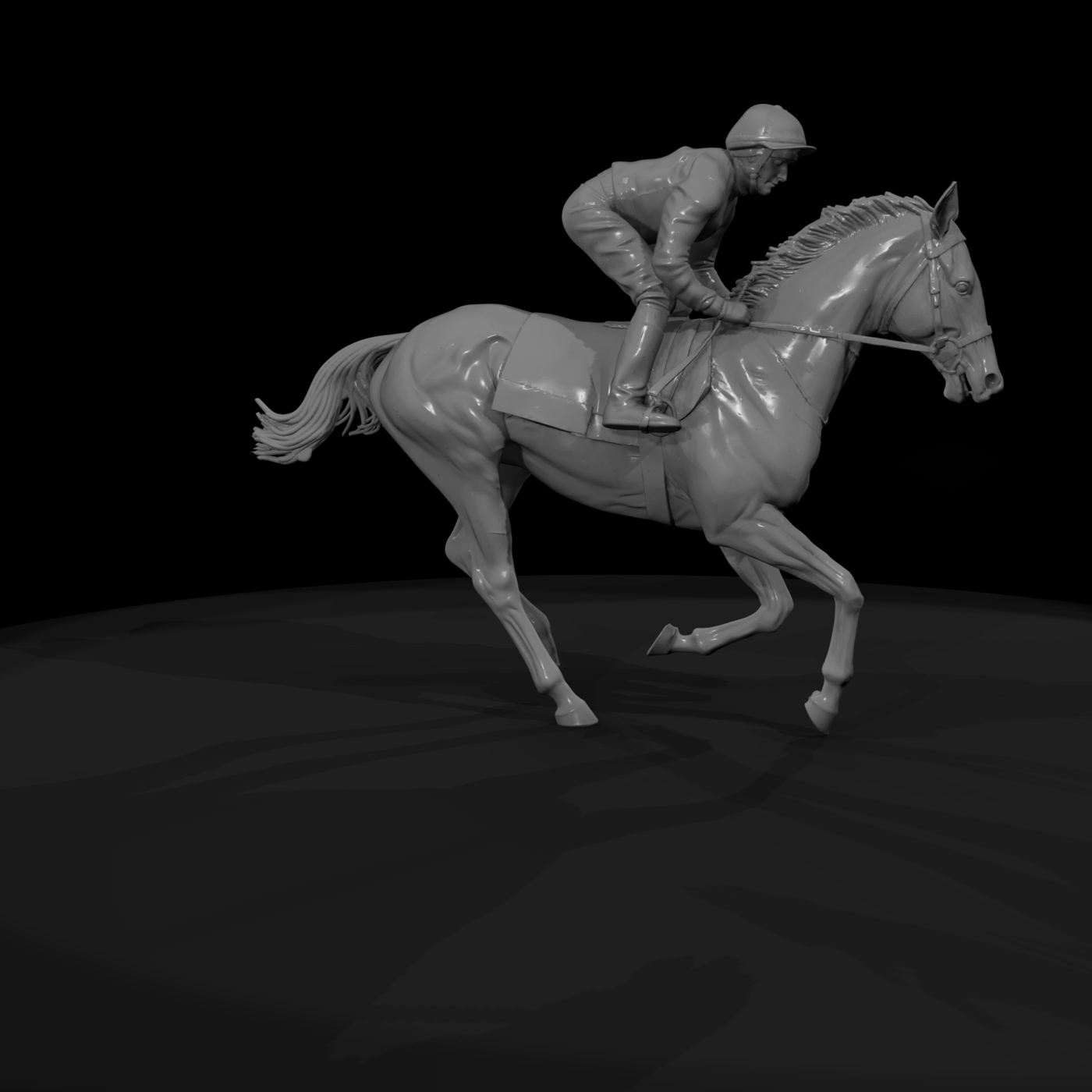 Jockey on Galloping Racehorse