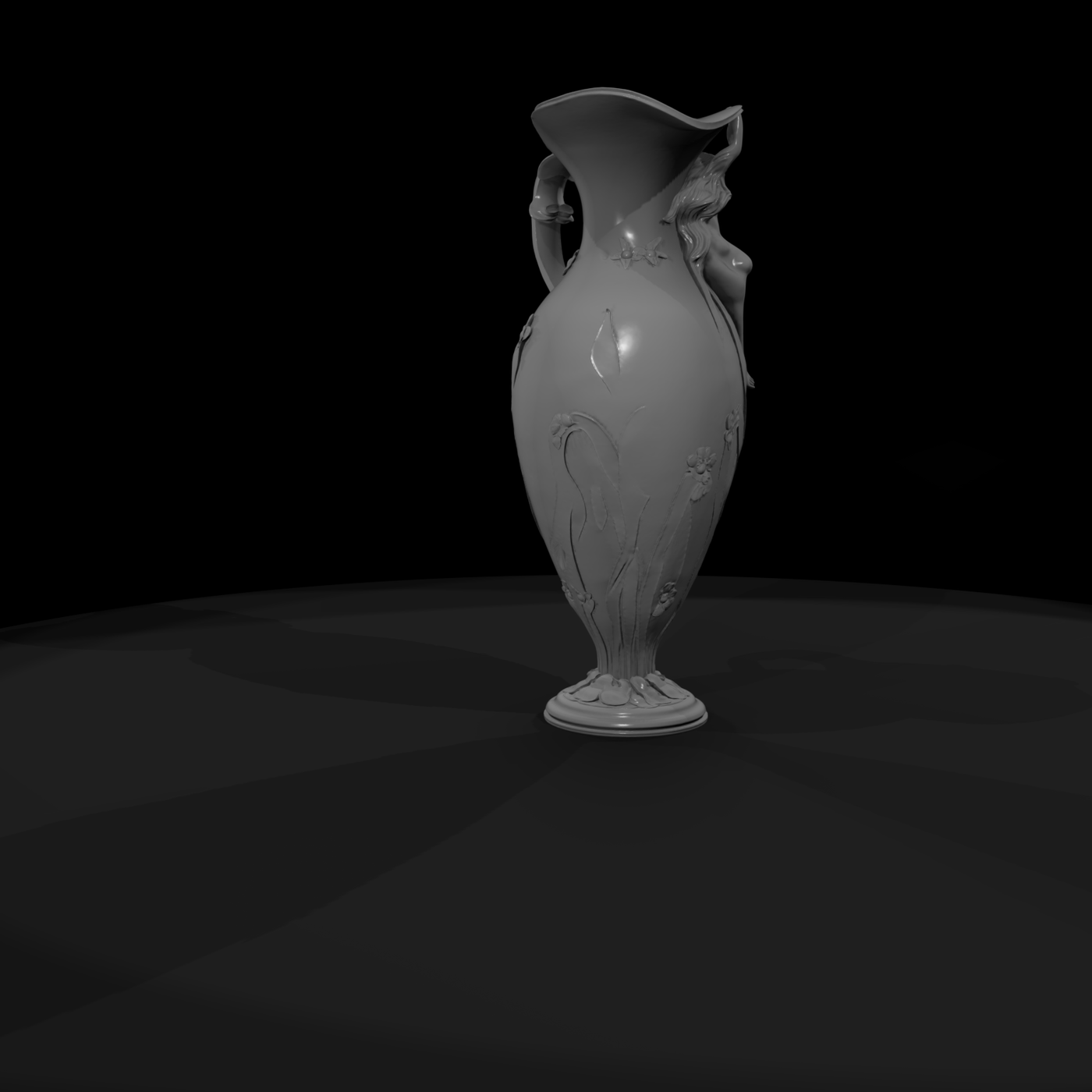 Art Nouveau Fairy Pitcher Vase