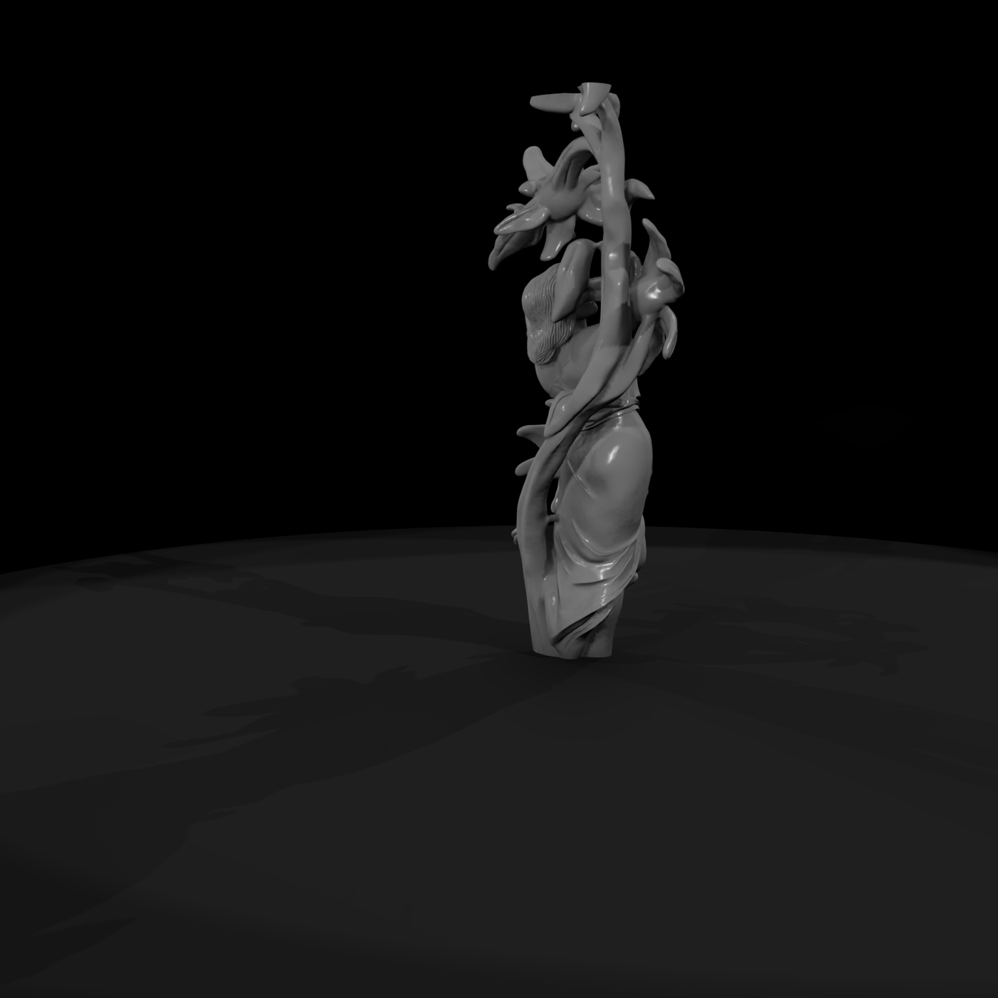 Neoclassical Floral Maiden Statue