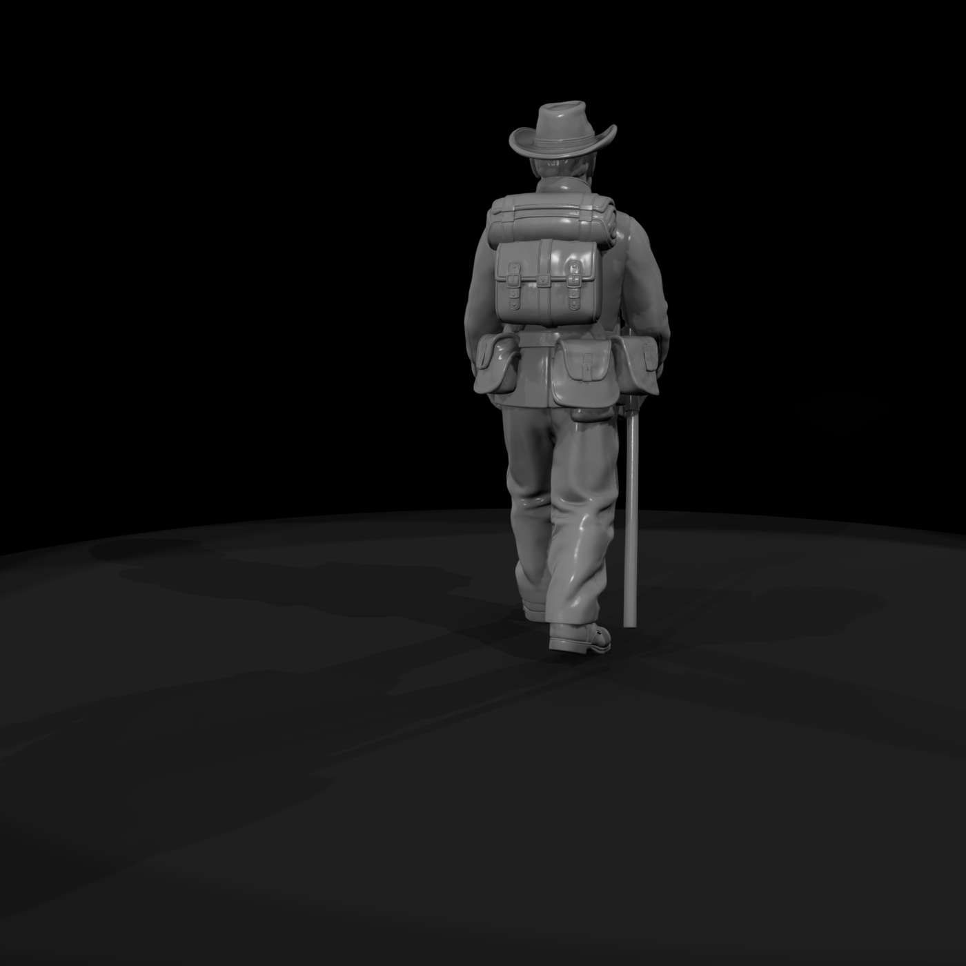 Civil War Confederate Soldier with Crate