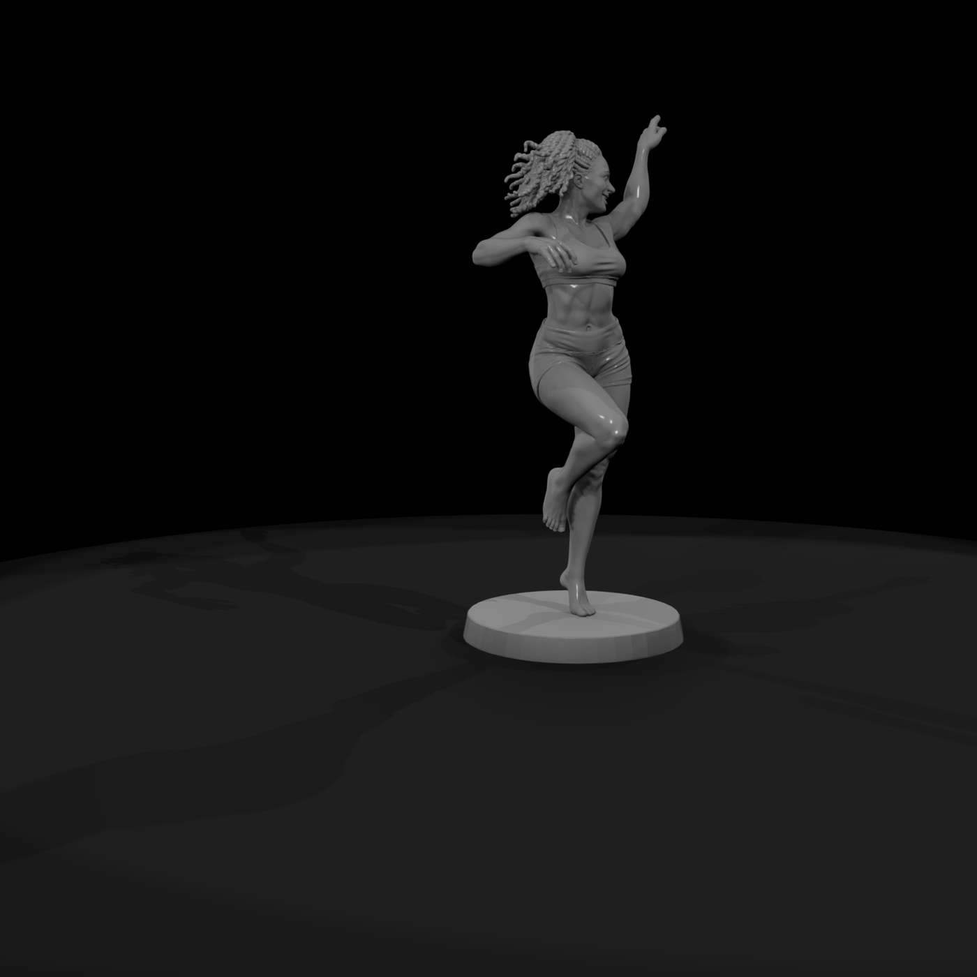 Samba Dancer in Mid-Step