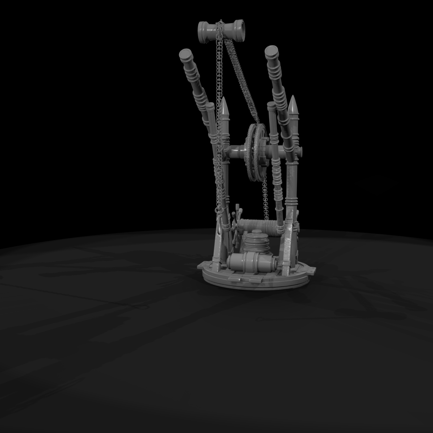 Stylized Medieval Dock Crane