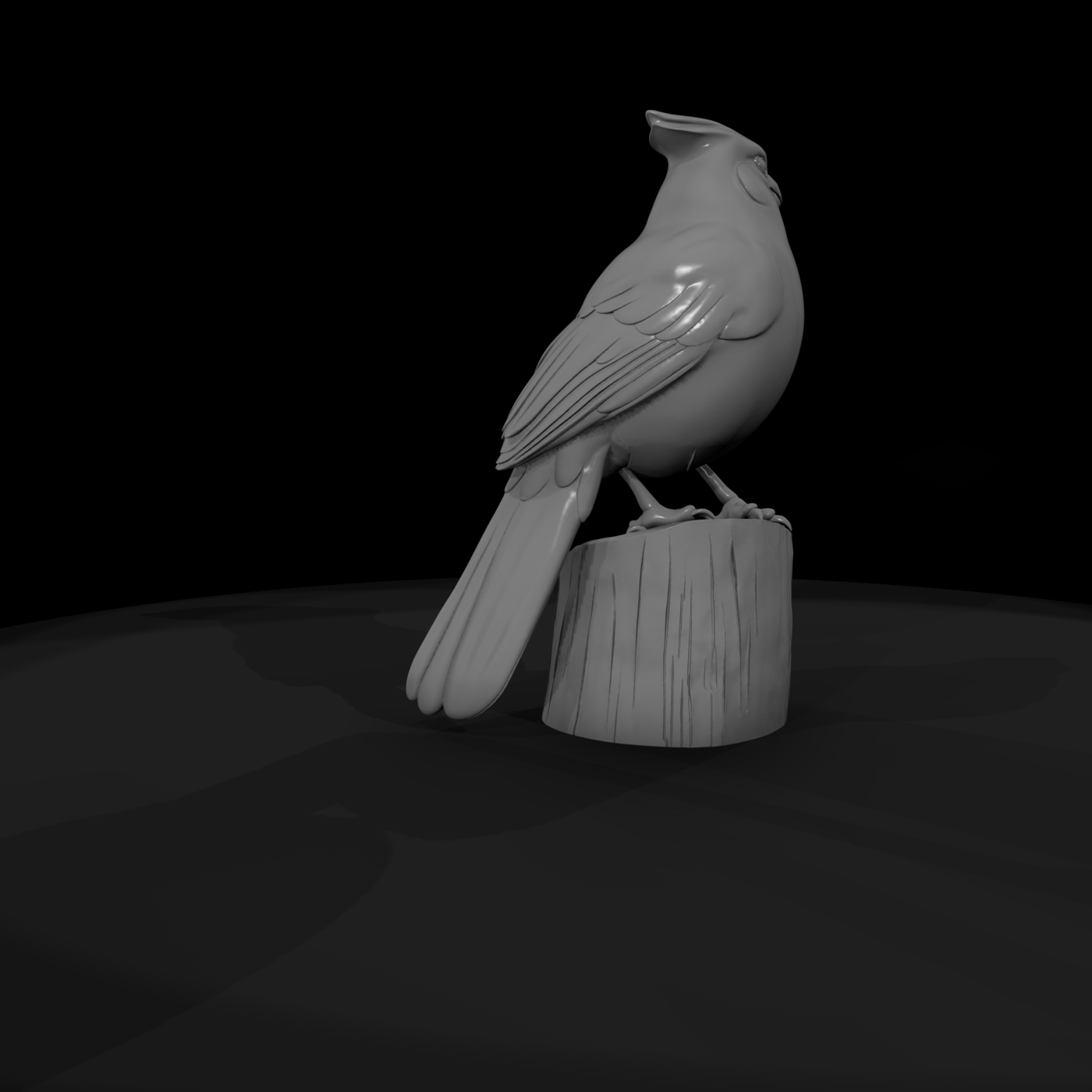 Northern Cardinal on Wood Stump — Accent