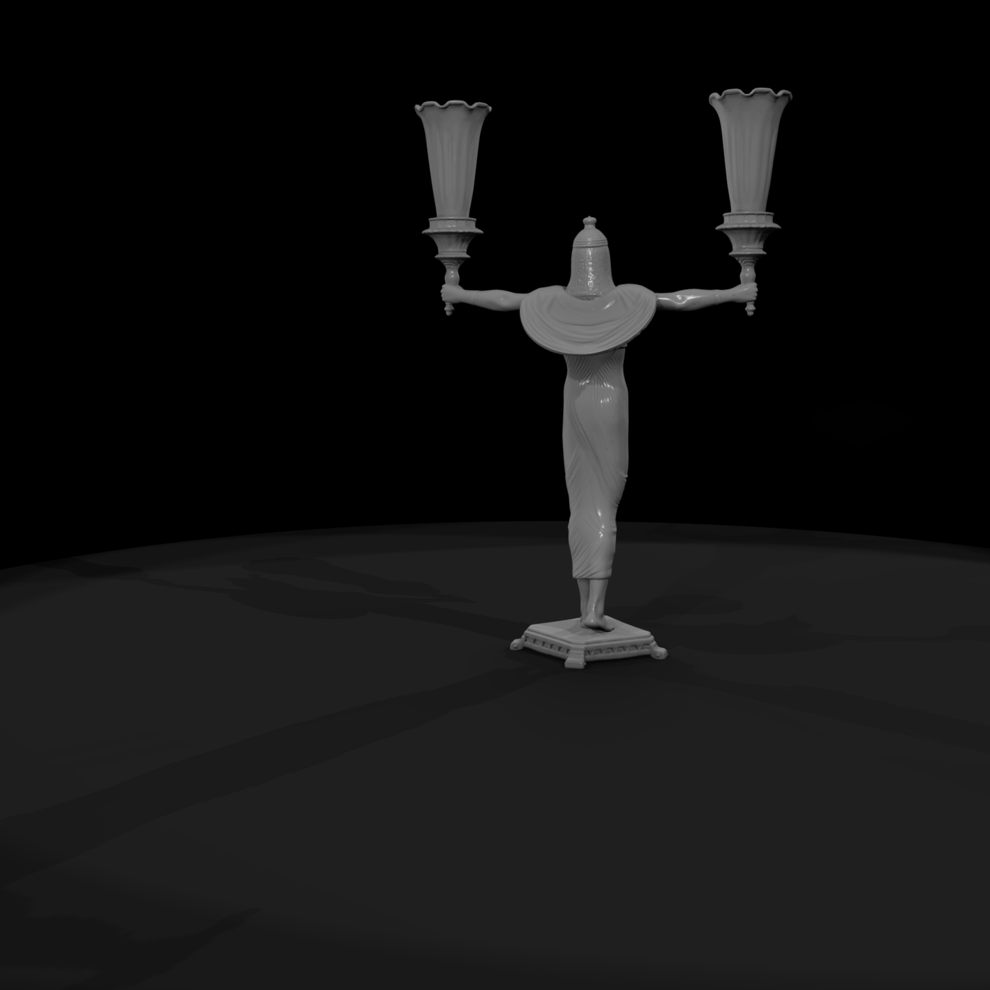 Egyptian Figural Torch Candelabra