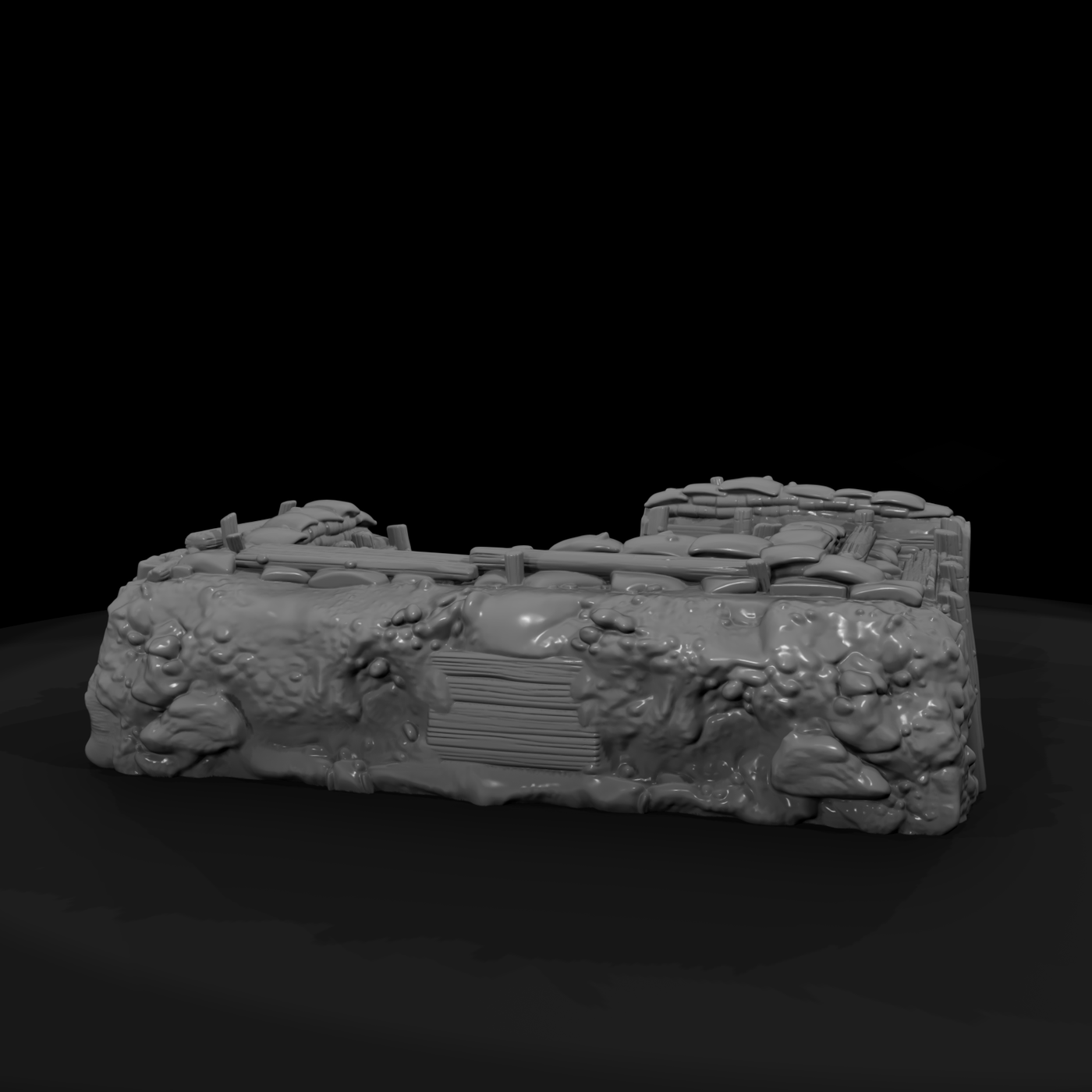 Sandbagged Trench Corner Section