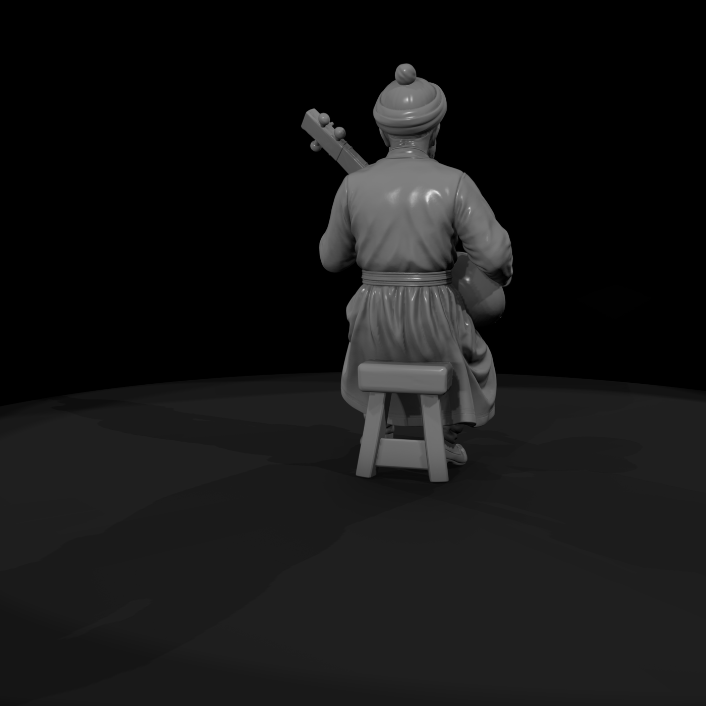Hist 0232 Mughal Court Musician Miniature Figure