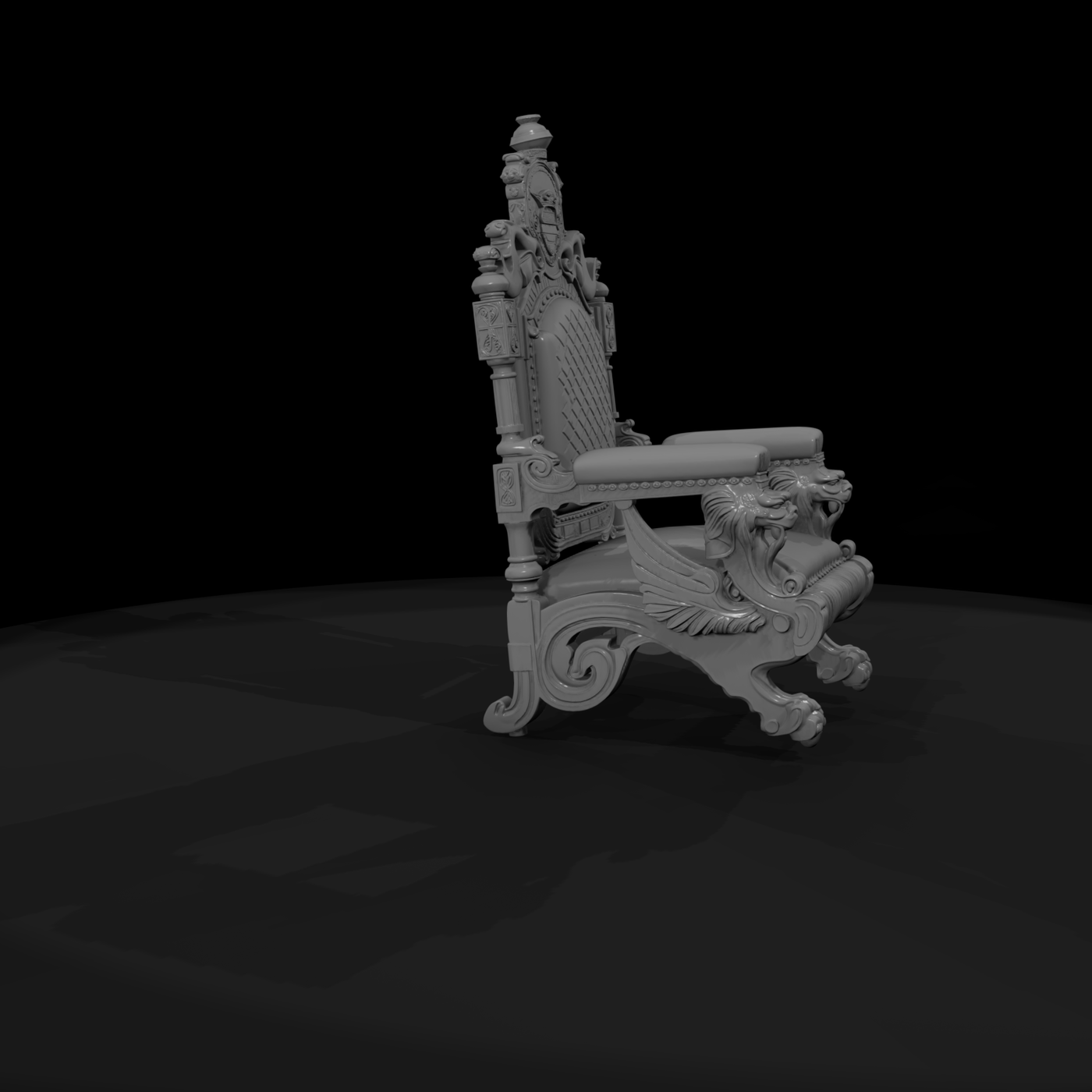 Baroque Royal Throne — Ornate Carved Chair