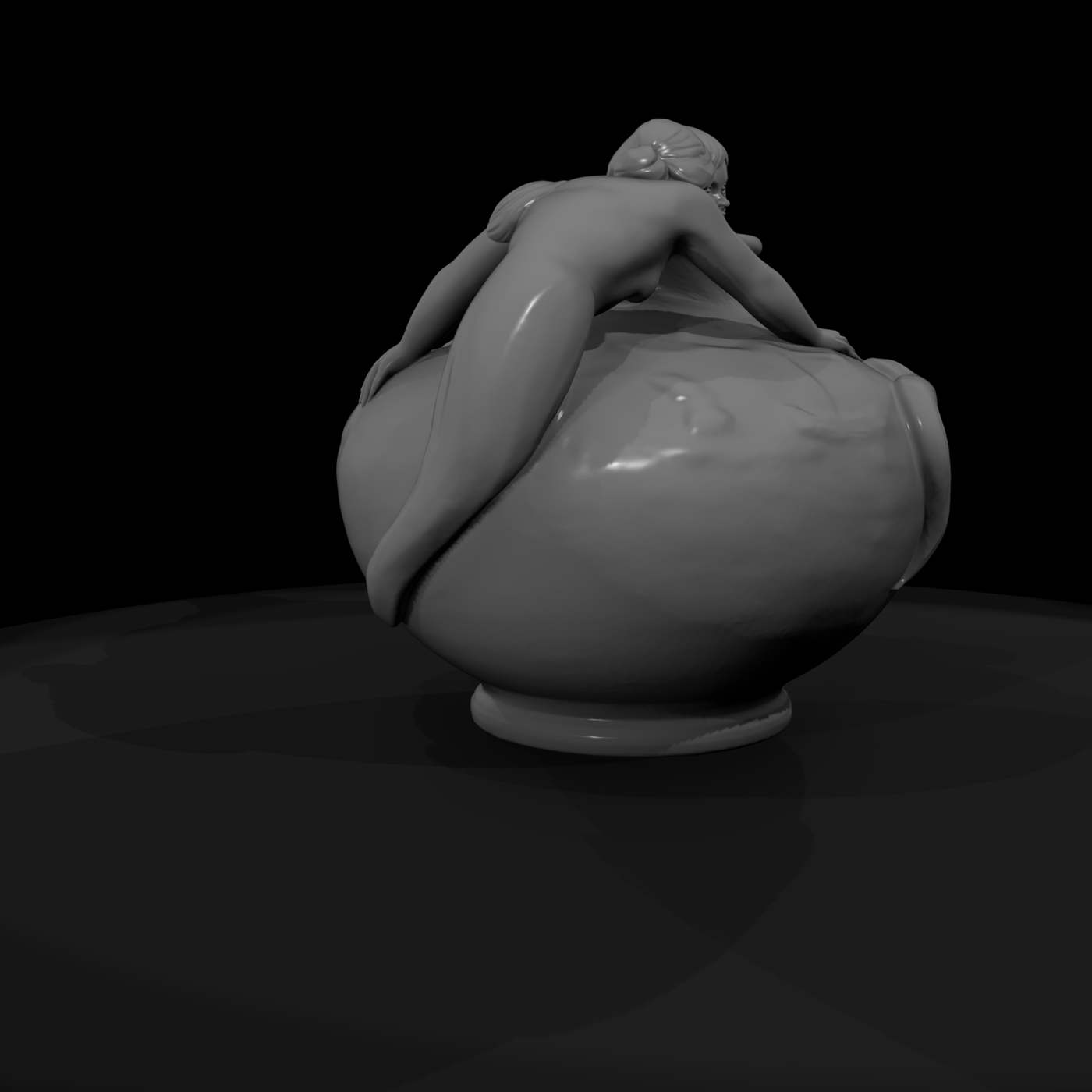 Neoclassical Mermaid Garden Urn