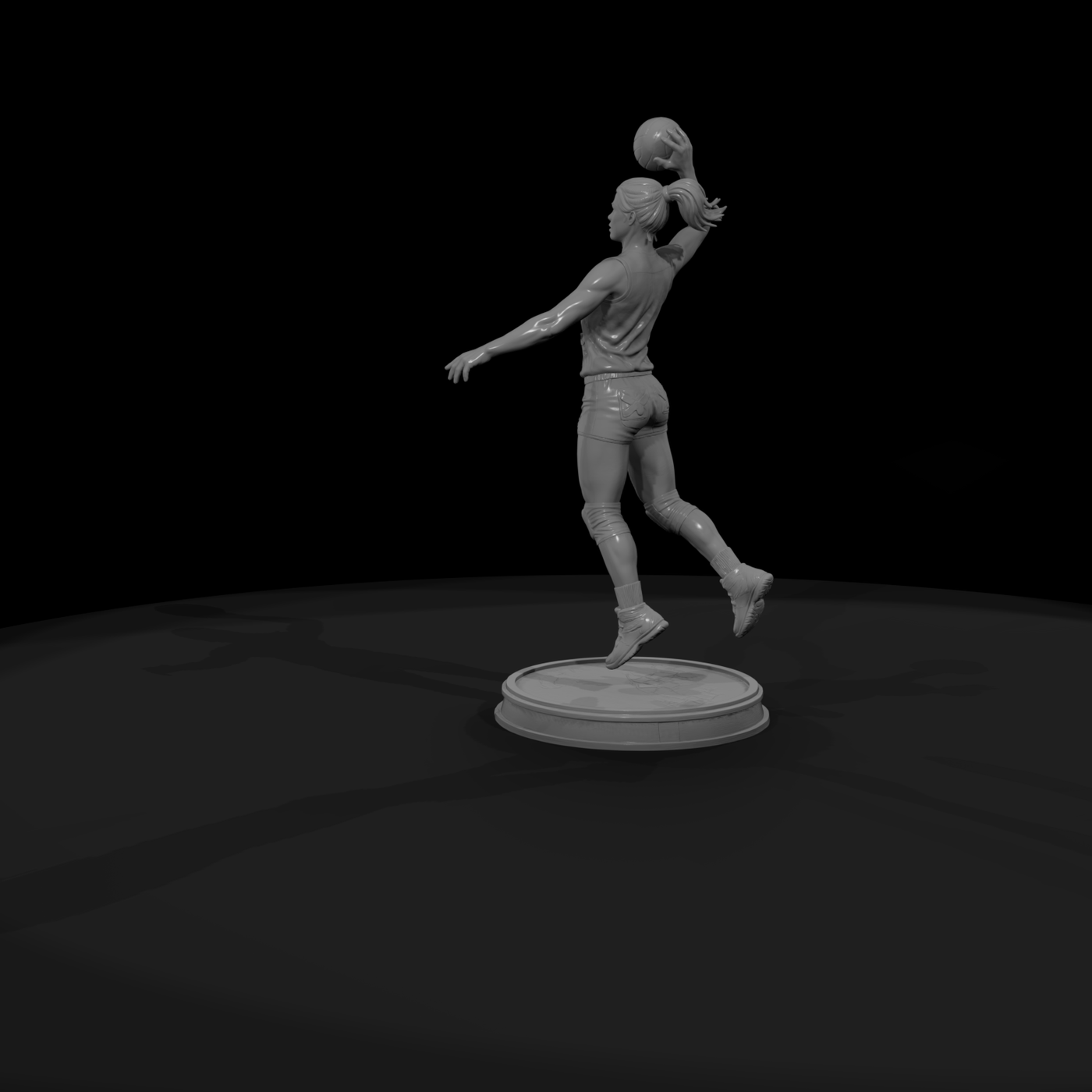 Volleyball Player Mid-Spike