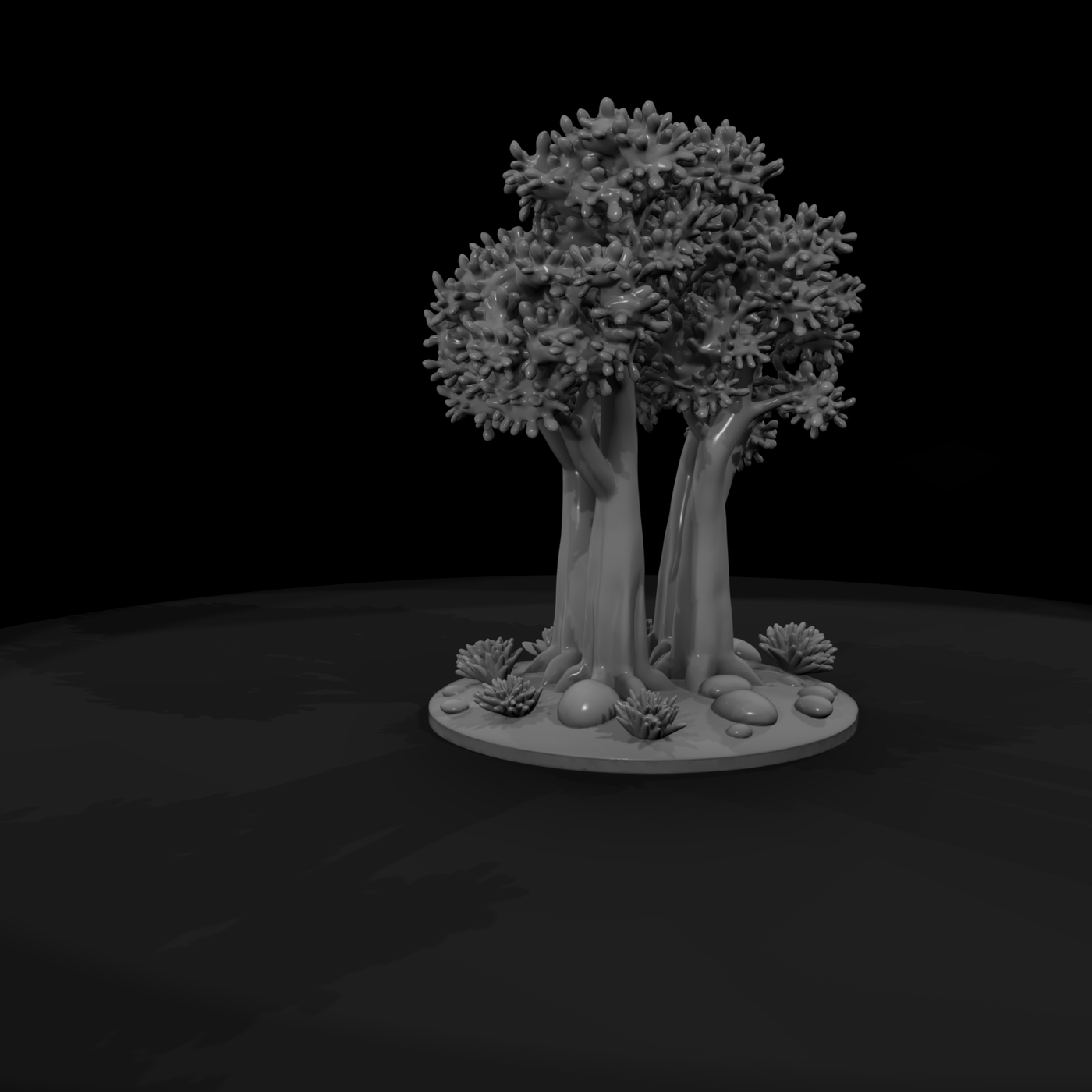 Stylized Tree Grove Scenery Base