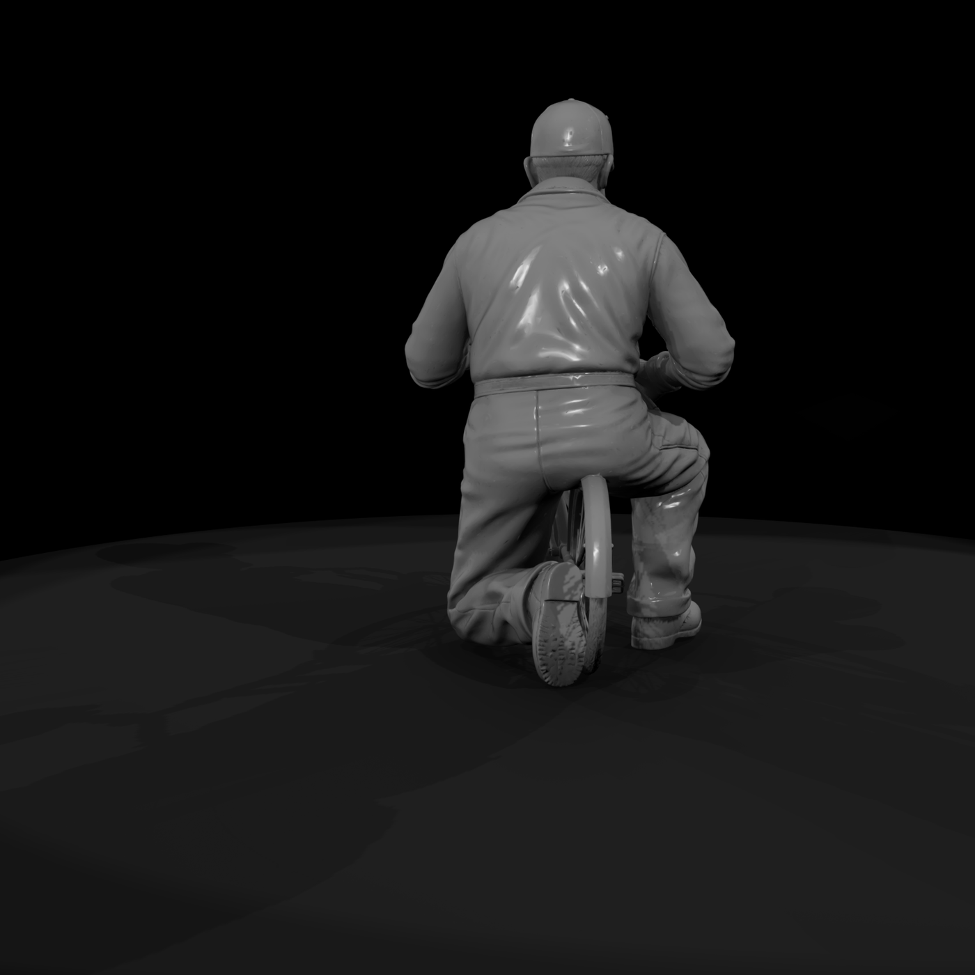 Elderly Man Riding a Bicycle