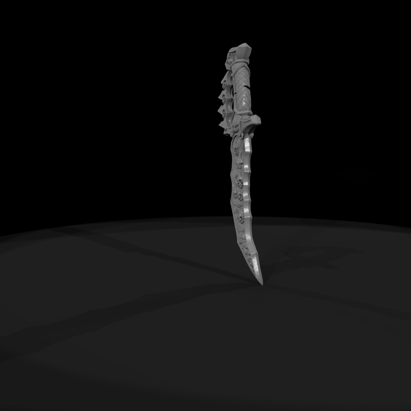 Ornate Gothic Skull Dagger — Fantasy Prop