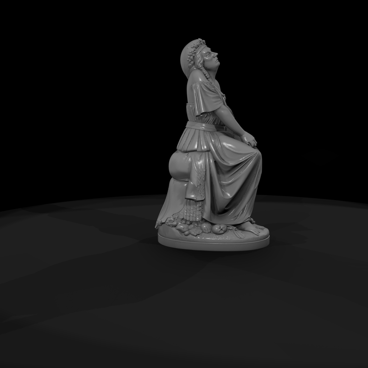 Neoclassical Seated Female Statue