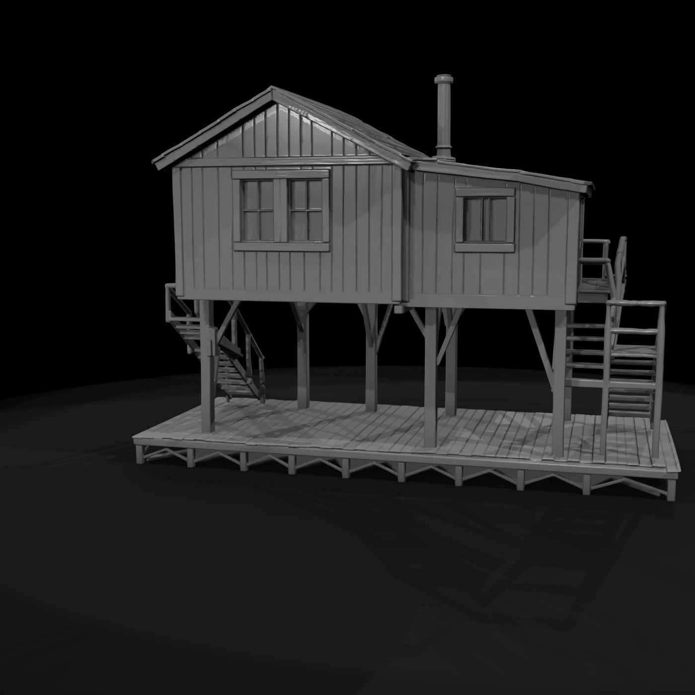 raised-wooden-shelter-small-pier-house-single-room-2b8668
