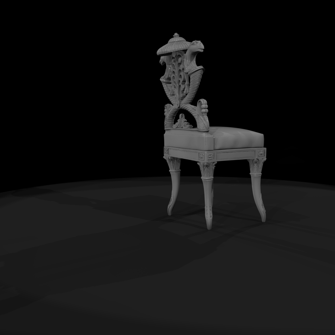 Neoclassical Griffin Carved Accent Chair