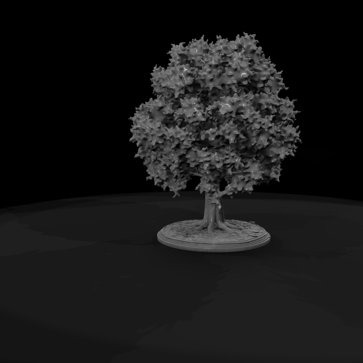 Stylized Tree on Round Base