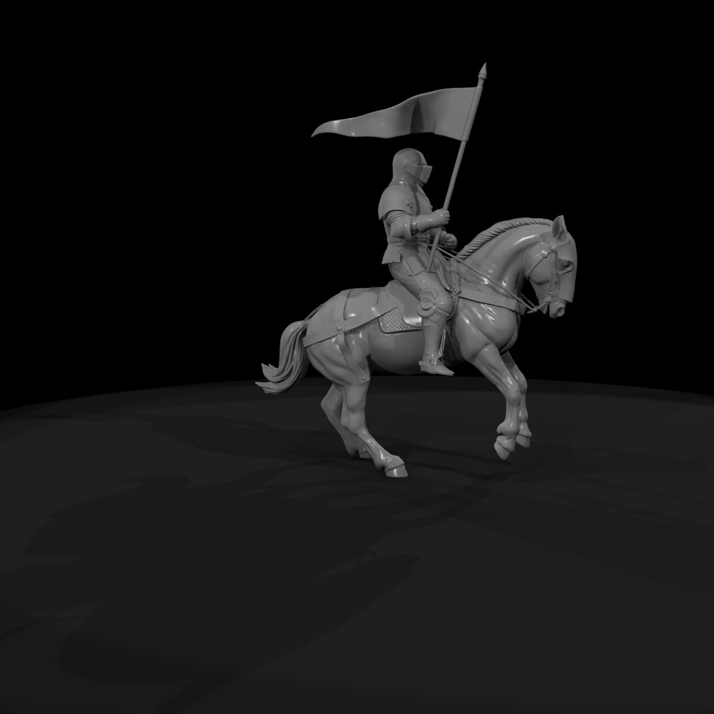 Mounted Knight in Plate Armor