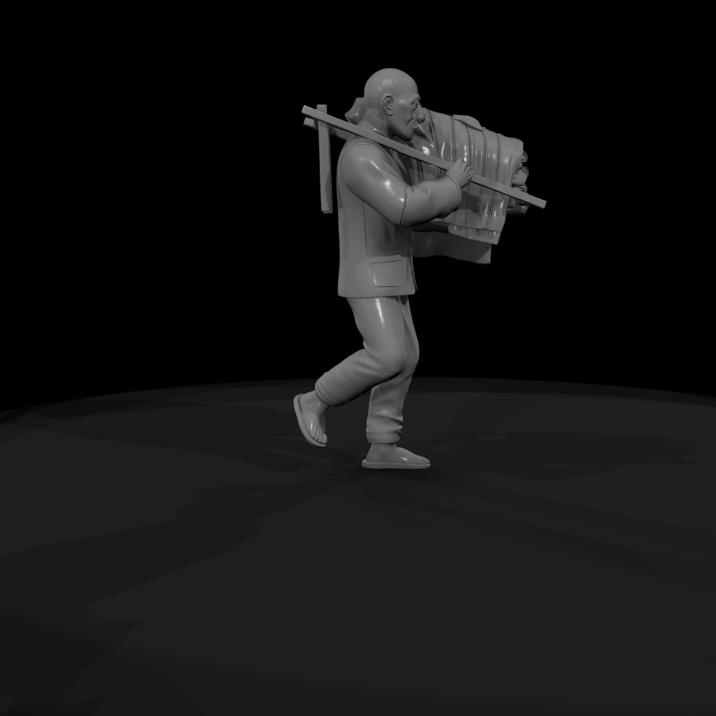 east-asian-laundry-porter-walking-pose-miniature-ho-1-87-compatible-917763