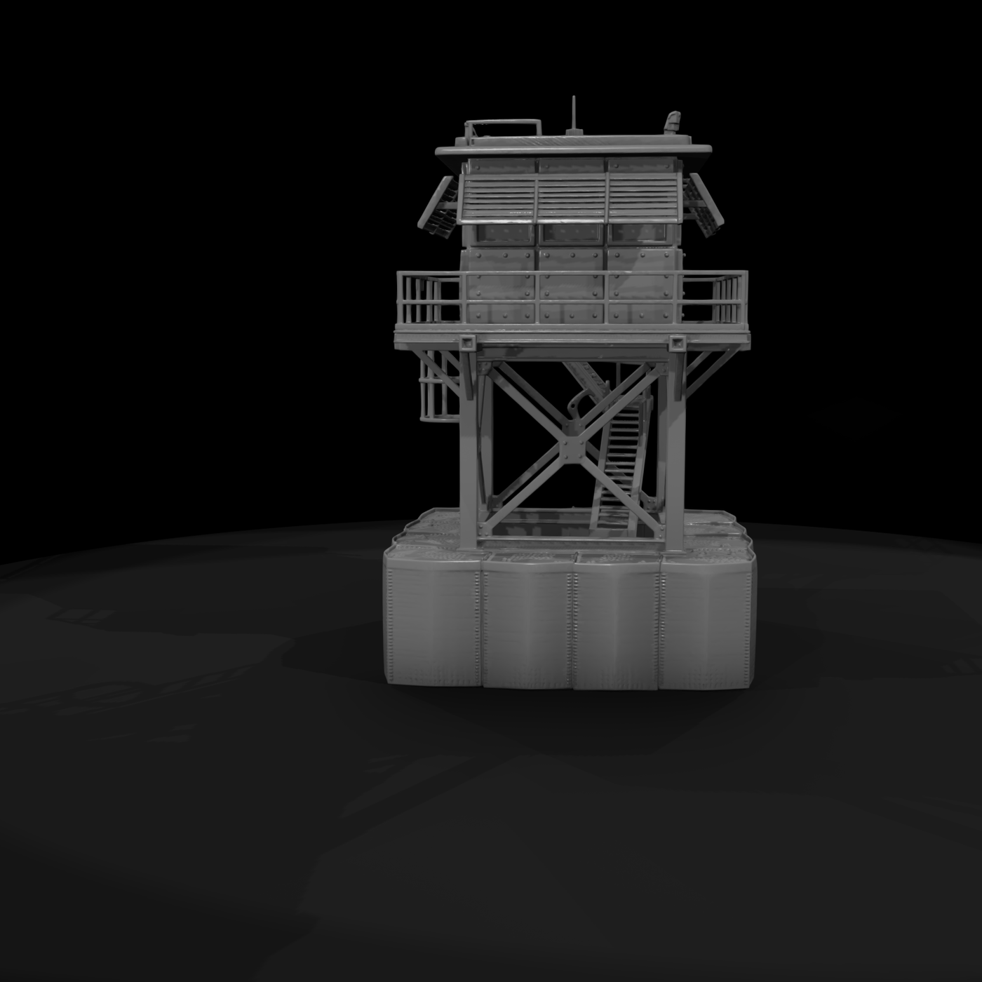 Mil 242 Modern Desert Elevated Sangar Tower
