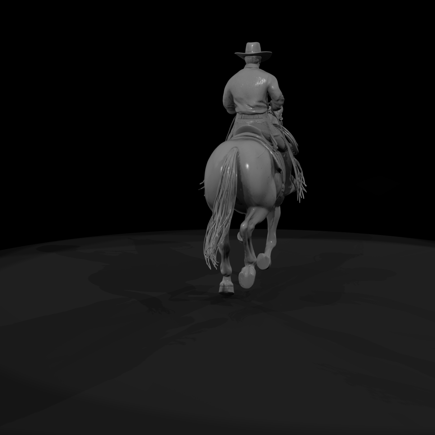 Cowboy on Spotted Horse — Mounted Rider