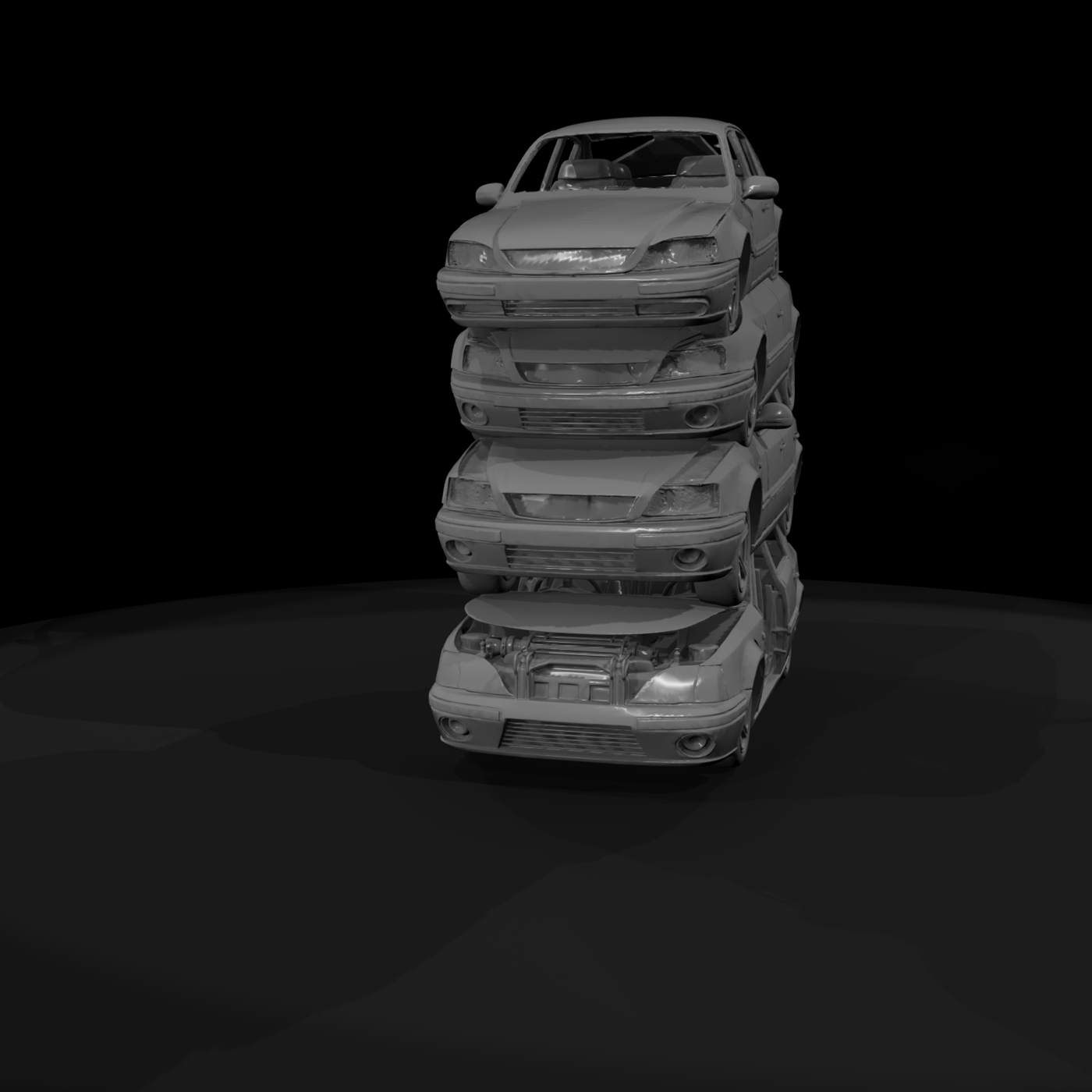 Stacked Damaged Sedans