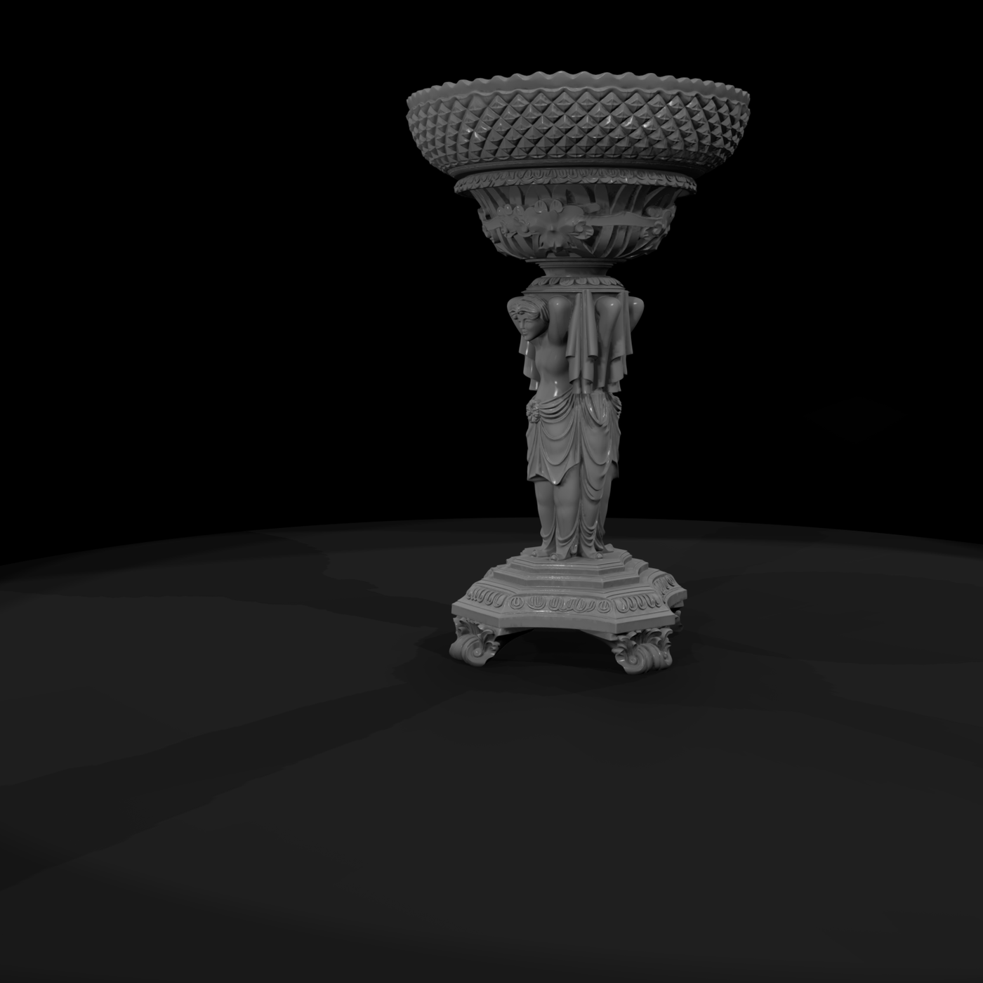 Neoclassical Caryatid Pedestal Compote