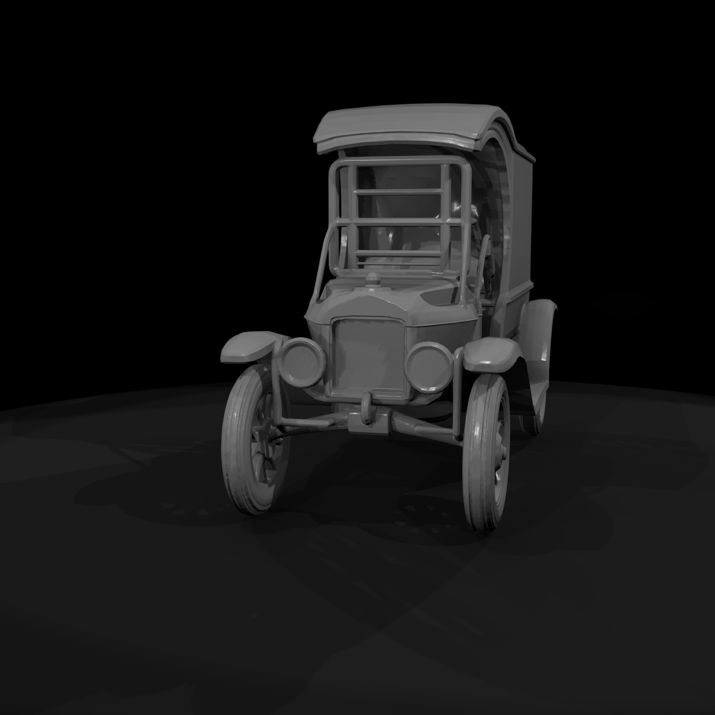 Stylized Classic Vintage Delivery Truck 3D Model 7