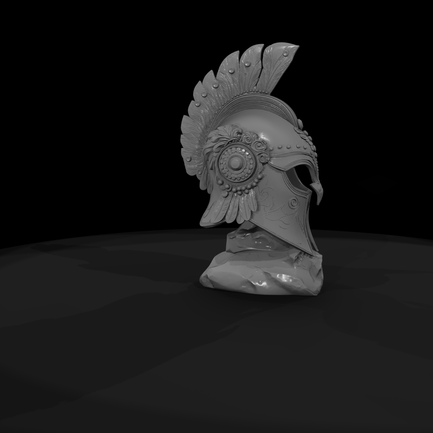 Ornate Greek Hoplite Helmet Bust ( Display)