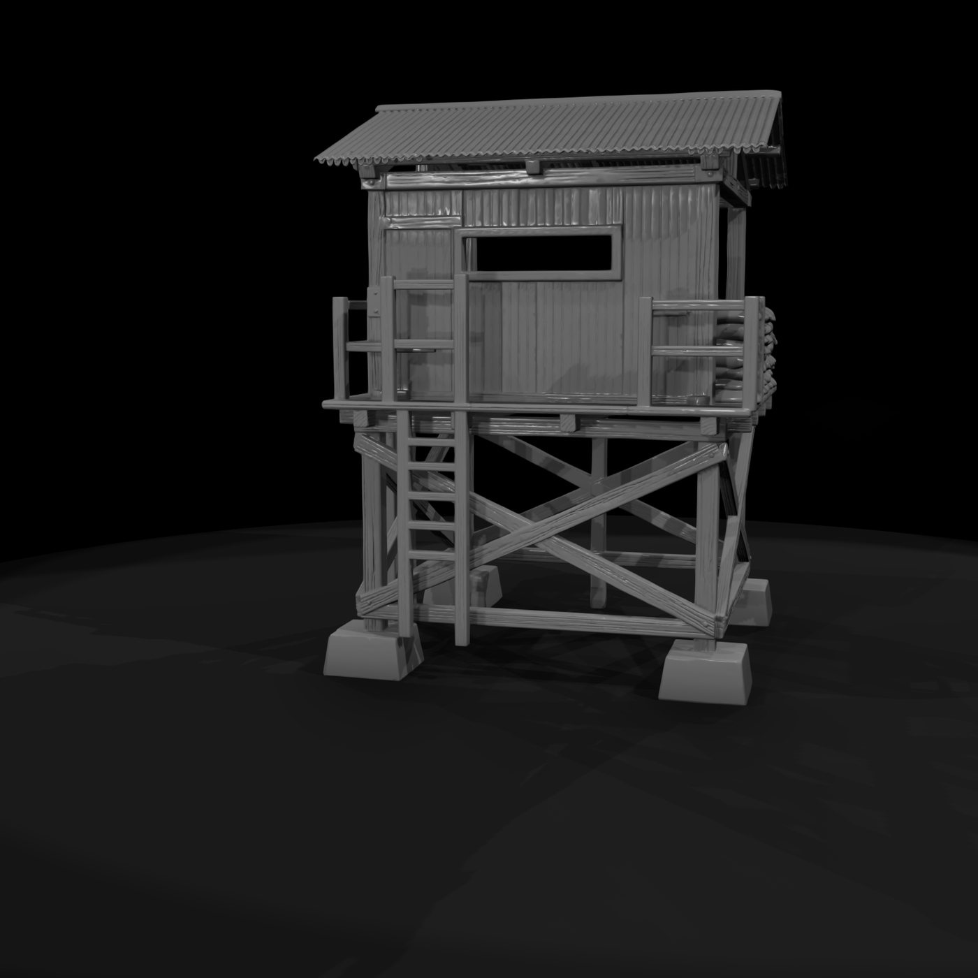 Mil 027 Vietnam Firebase Guard Tower