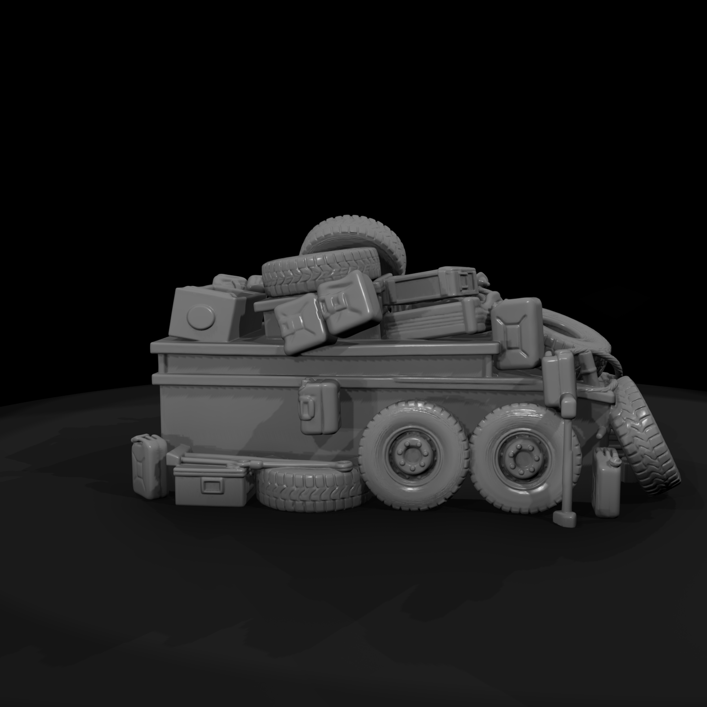 Mil 279 Modern Desert Tire Parts Pile
