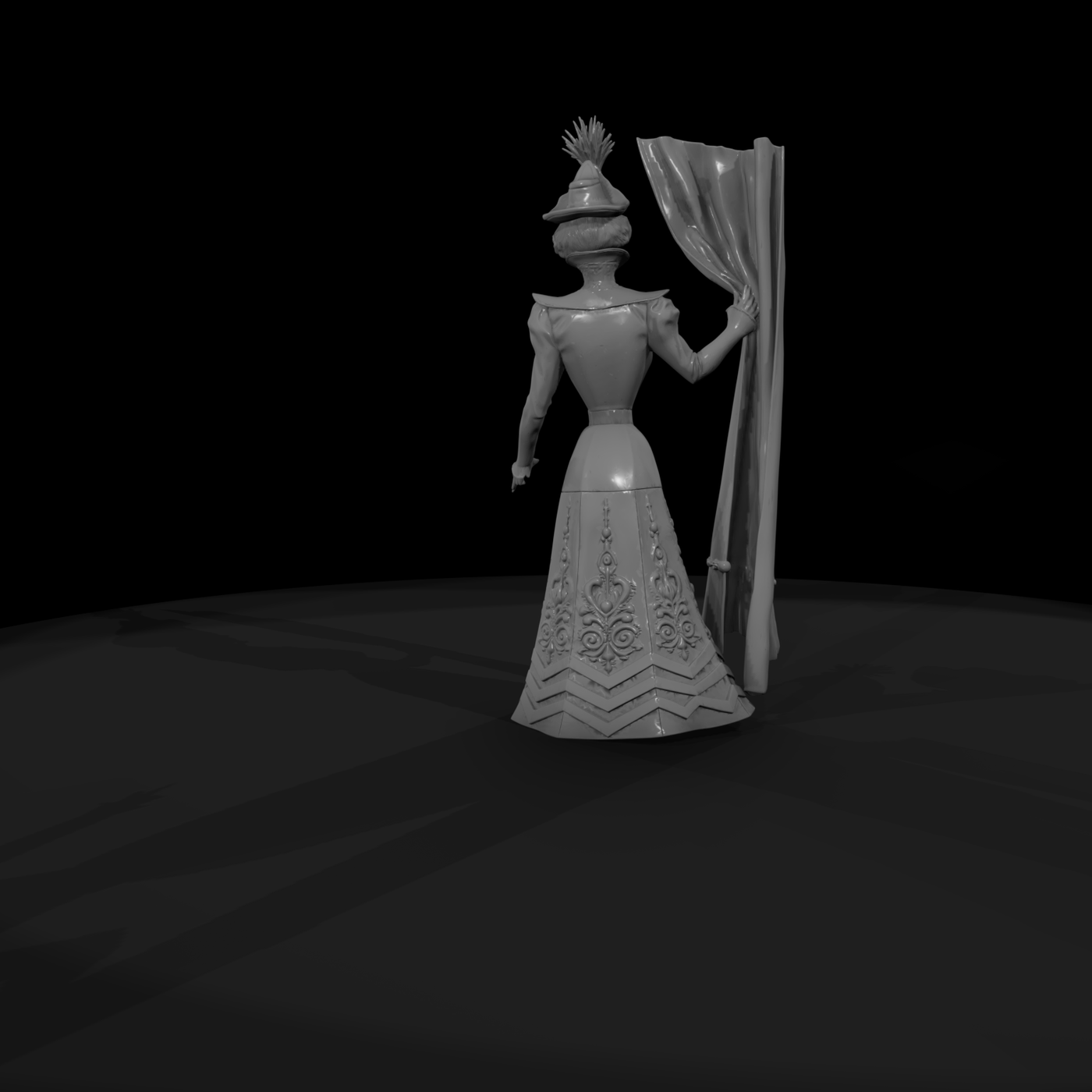 Edwardian Lady in Formal Gown