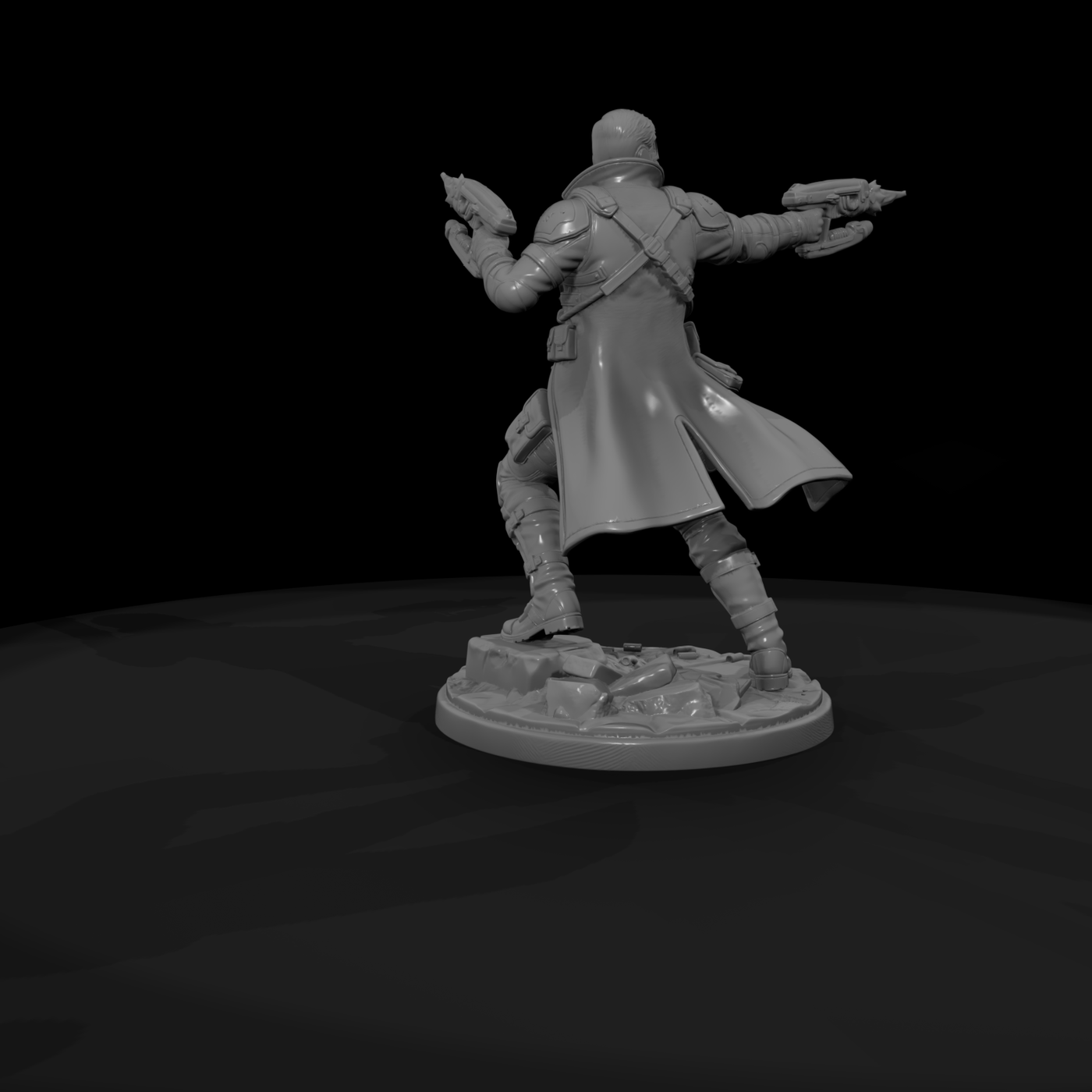 Cybernetic Gunslinger with Twin Pistols